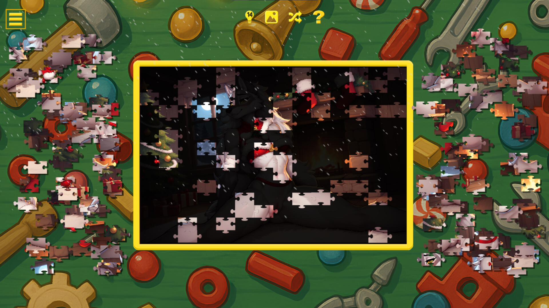 Furry Christmas Temptation – Naughty Jigsaw screenshot 2