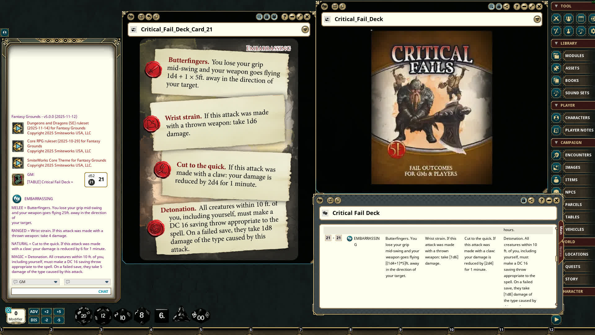 Fantasy Grounds - Critical Fails Deck screenshot 2