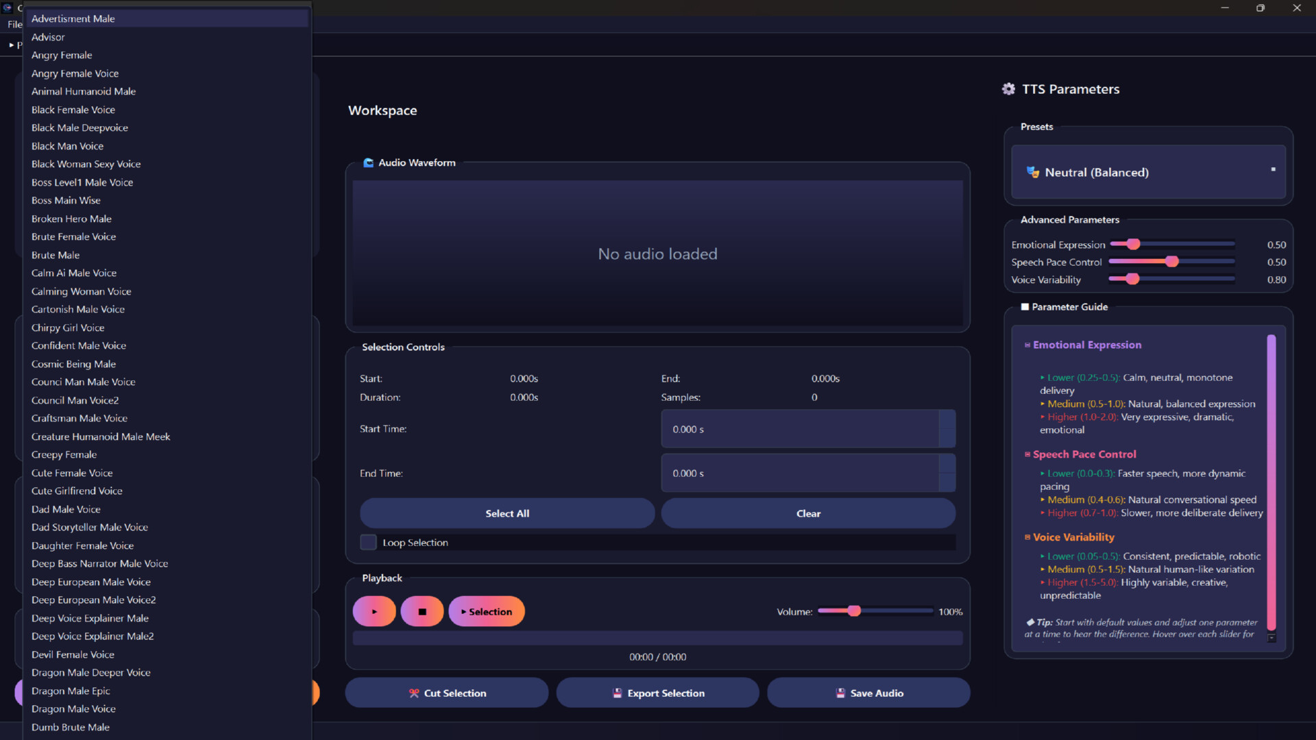 Character Voice Maker Studio screenshot 1