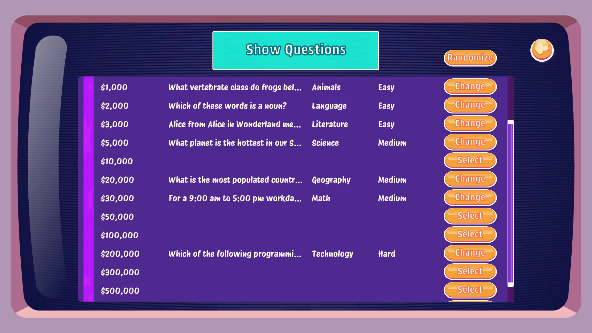 Quiz Show Simulator screenshot 3