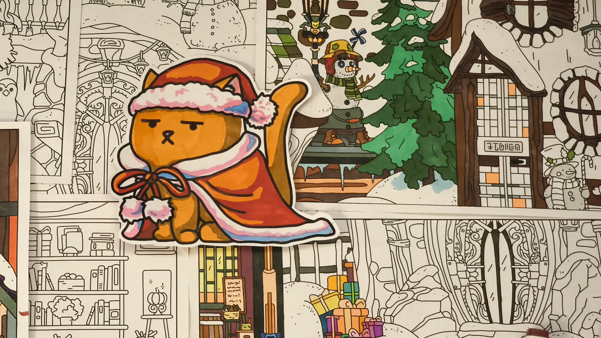 FIND KITTENS 8: Happy New Year - Coloring Book screenshot 3