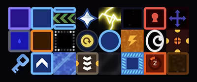 A sample of some of the blocks you'll find in Square Man