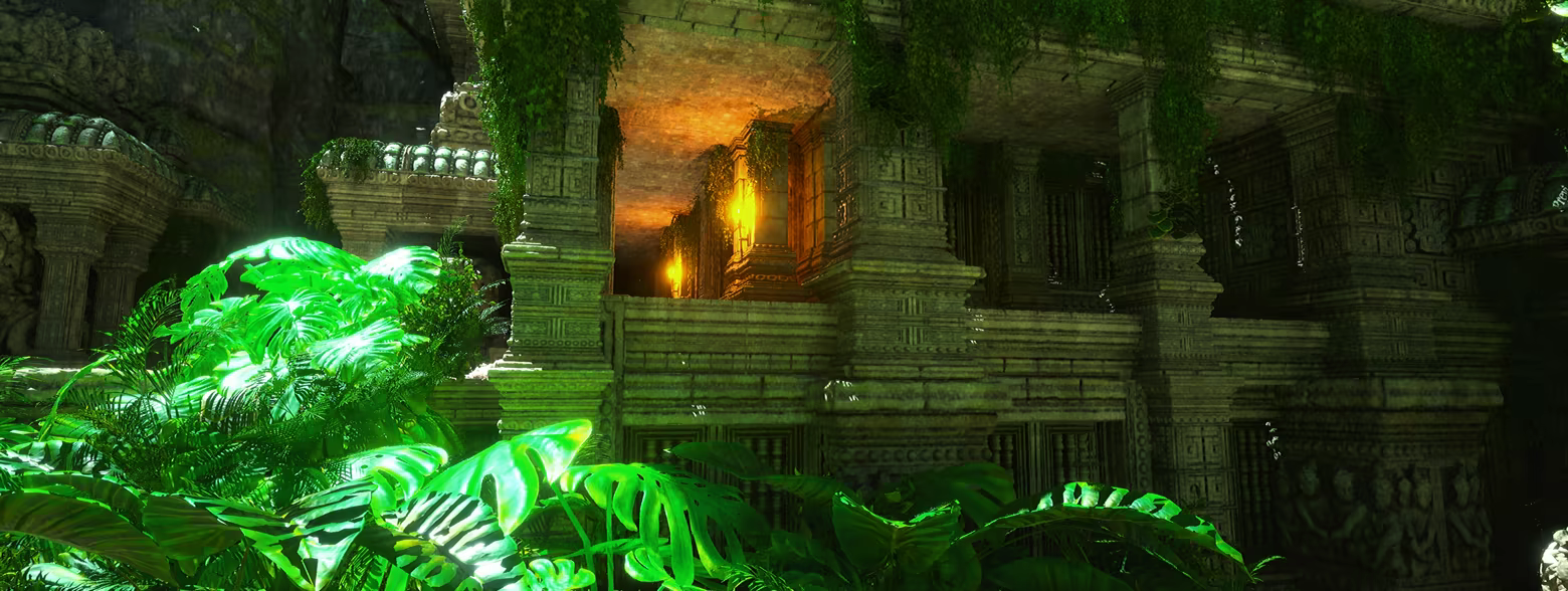 Jungle ancient ruins scene