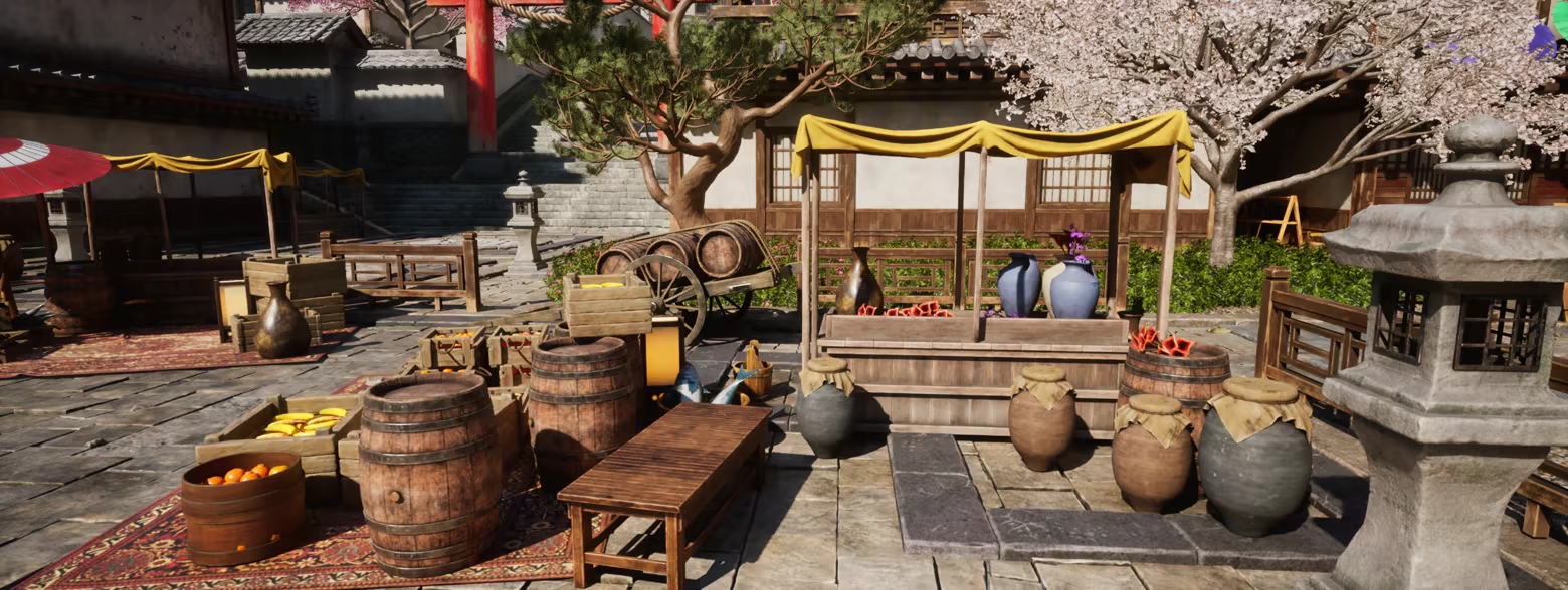 Asian market scene
