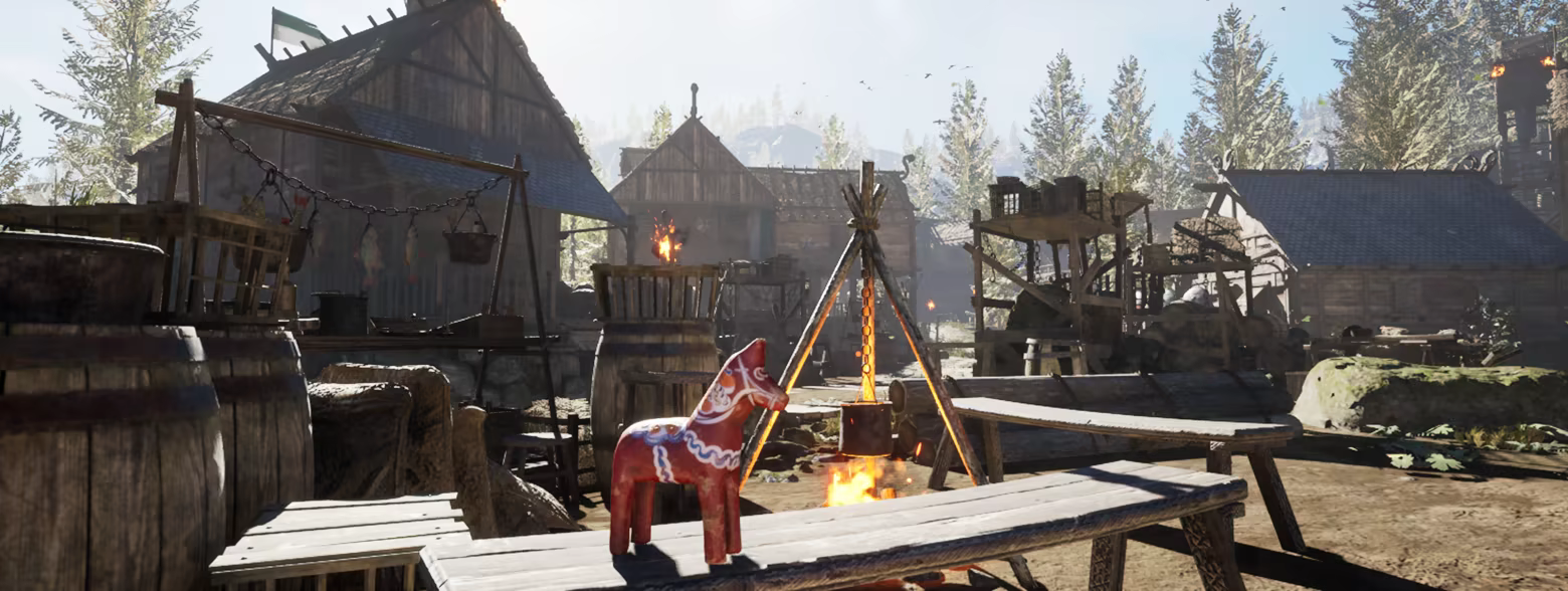 Viking village scene