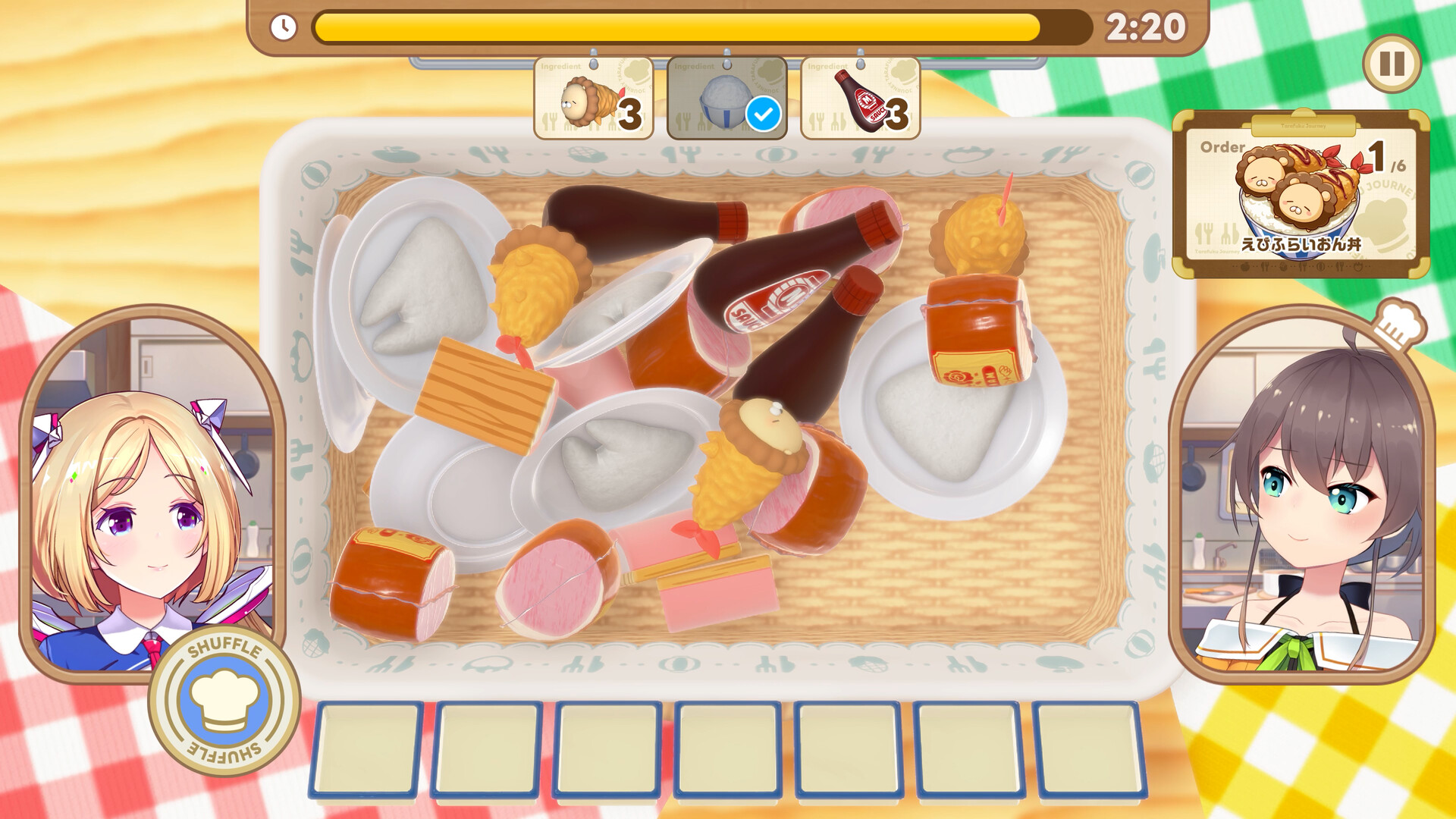 『ホロライブドリームス』料理ミニゲーム画面
