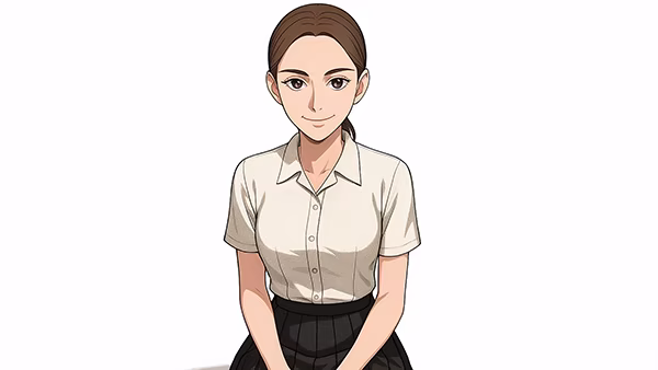 Enigmatic girl looking at reader