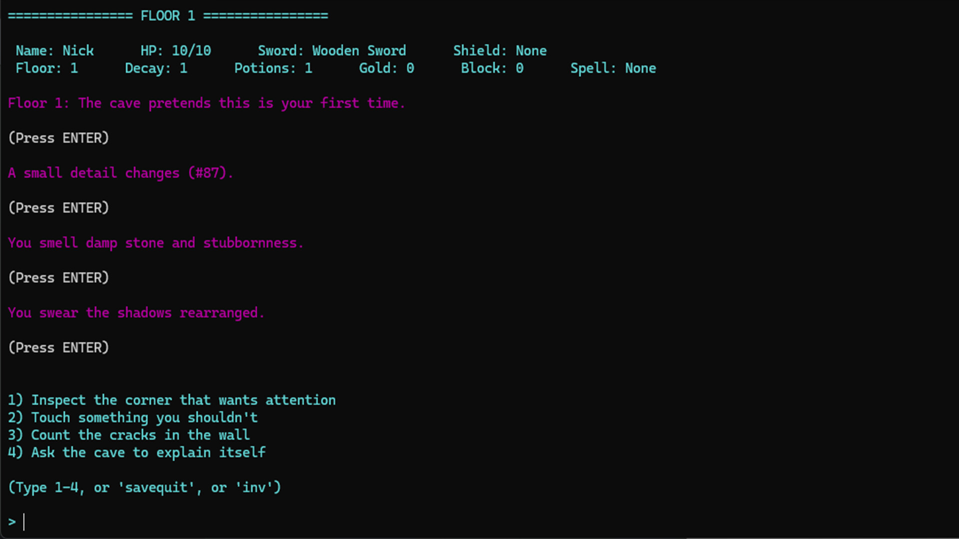 Nick's Text Adventure screenshot 6