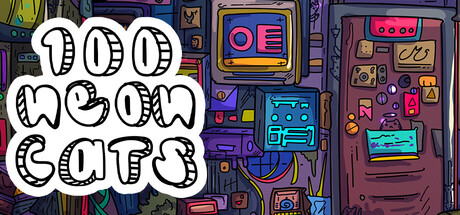 100 Neon Cats — Steam header