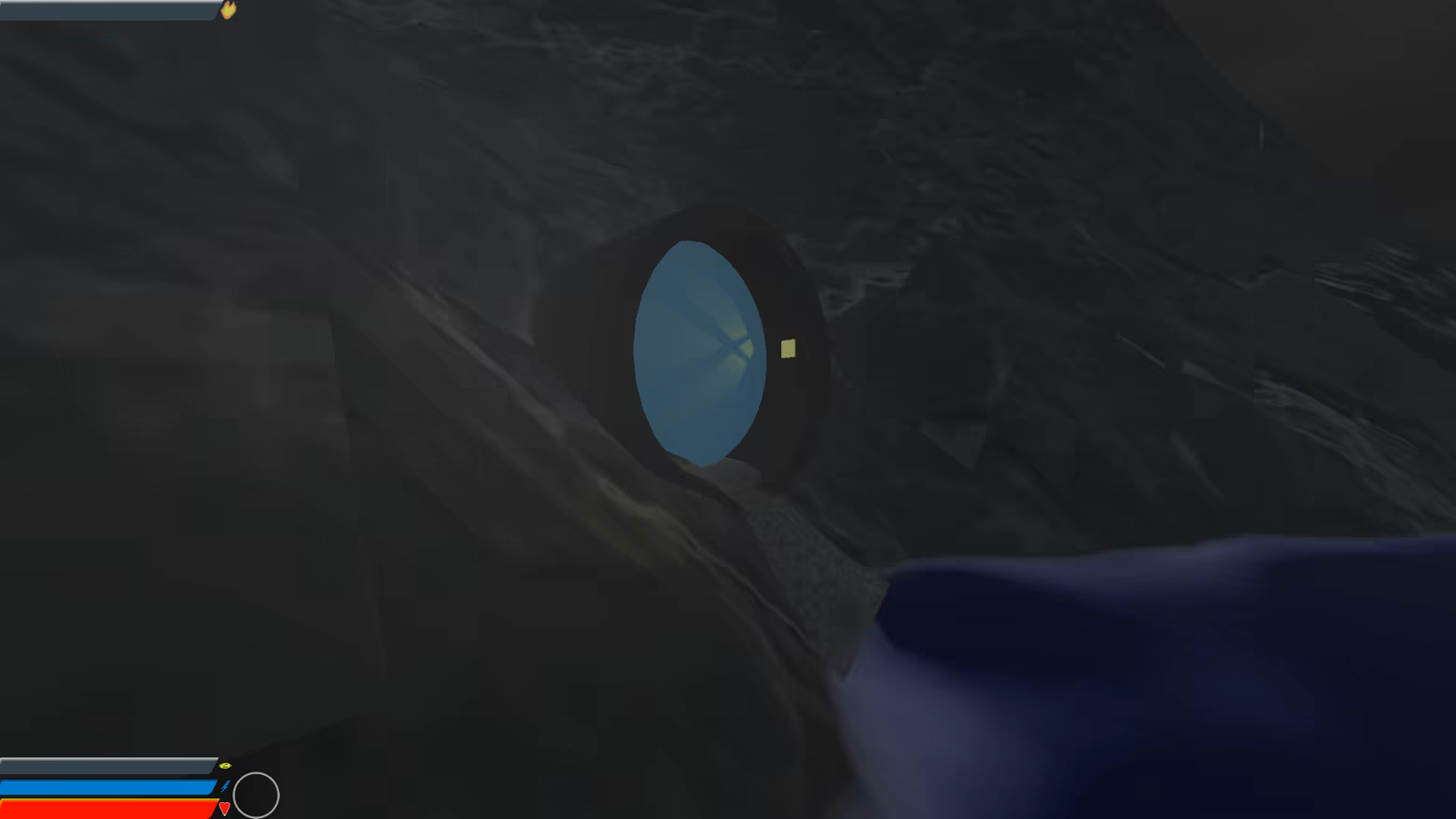 A sewer entrance/exit in the side of a mountain.