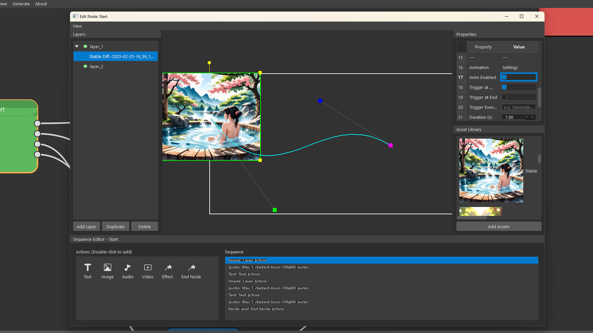 Visual Novel Nodal Editor screenshot 1