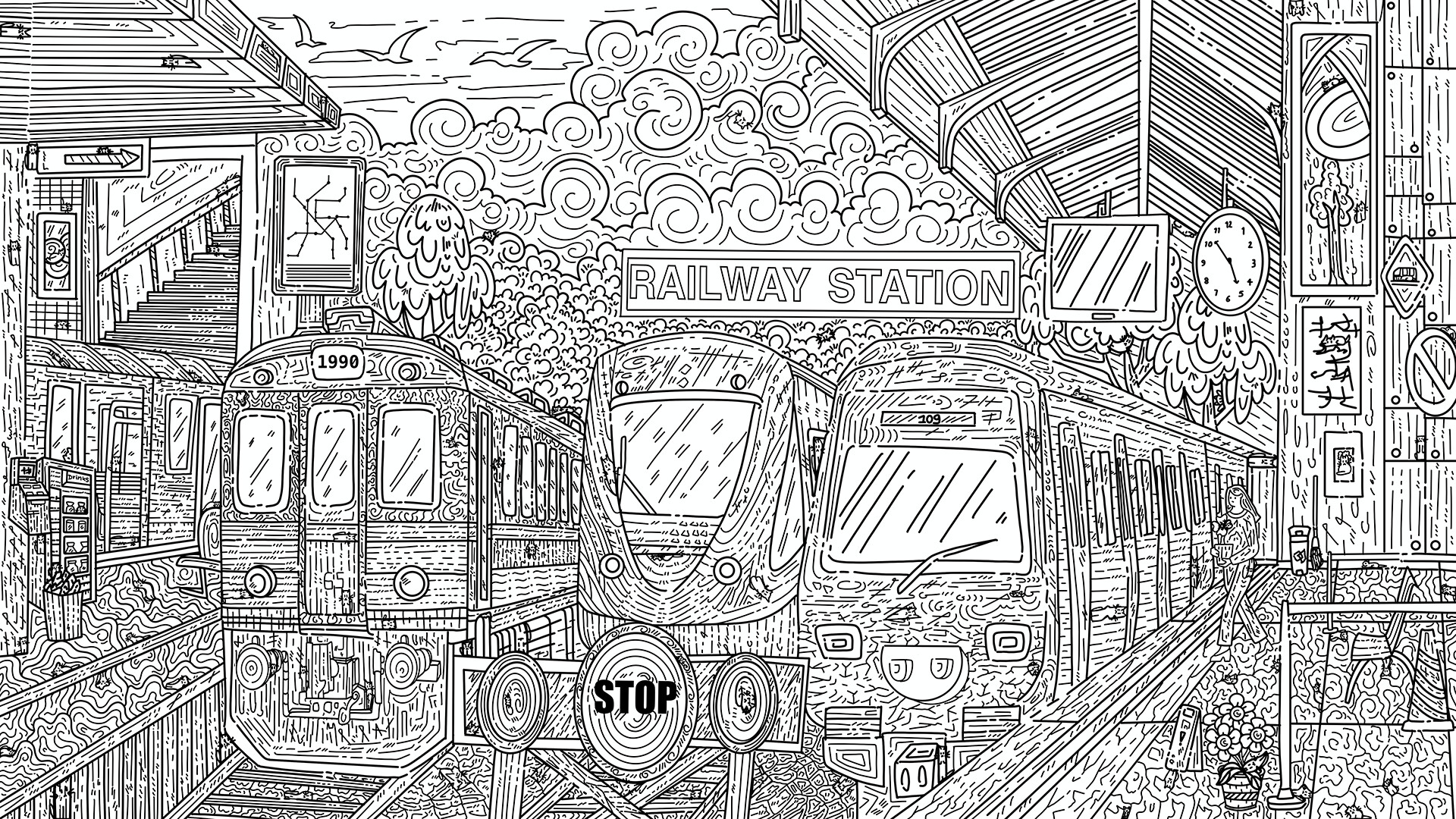 100 Railway Cats - Artbook screenshot 1
