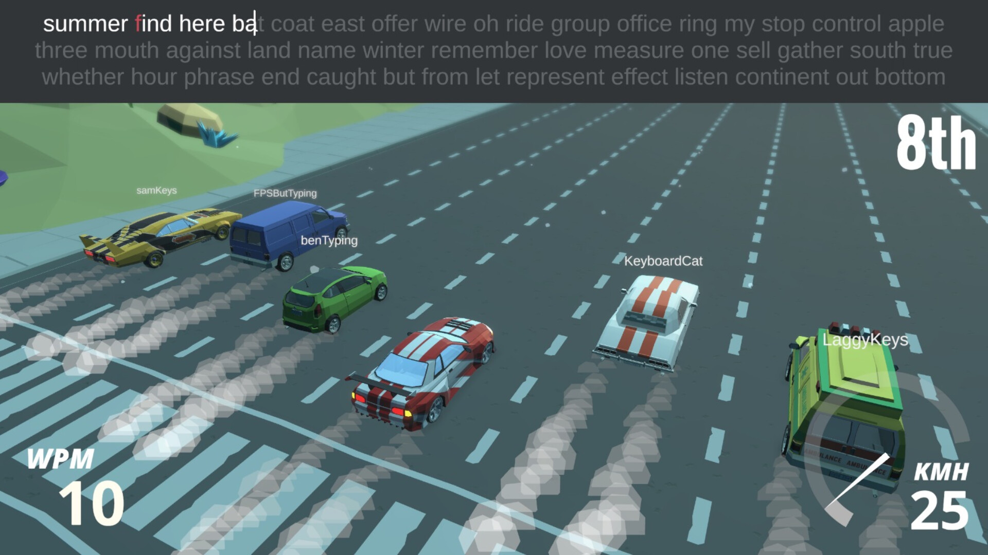 Typing Drag Racer screenshot 2