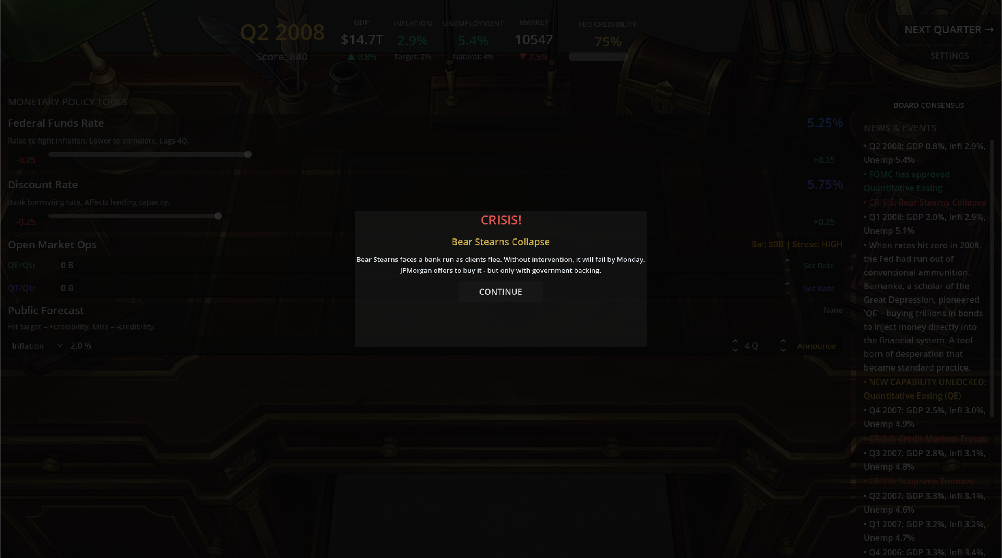 Federal Reserve Simulator screenshot 10