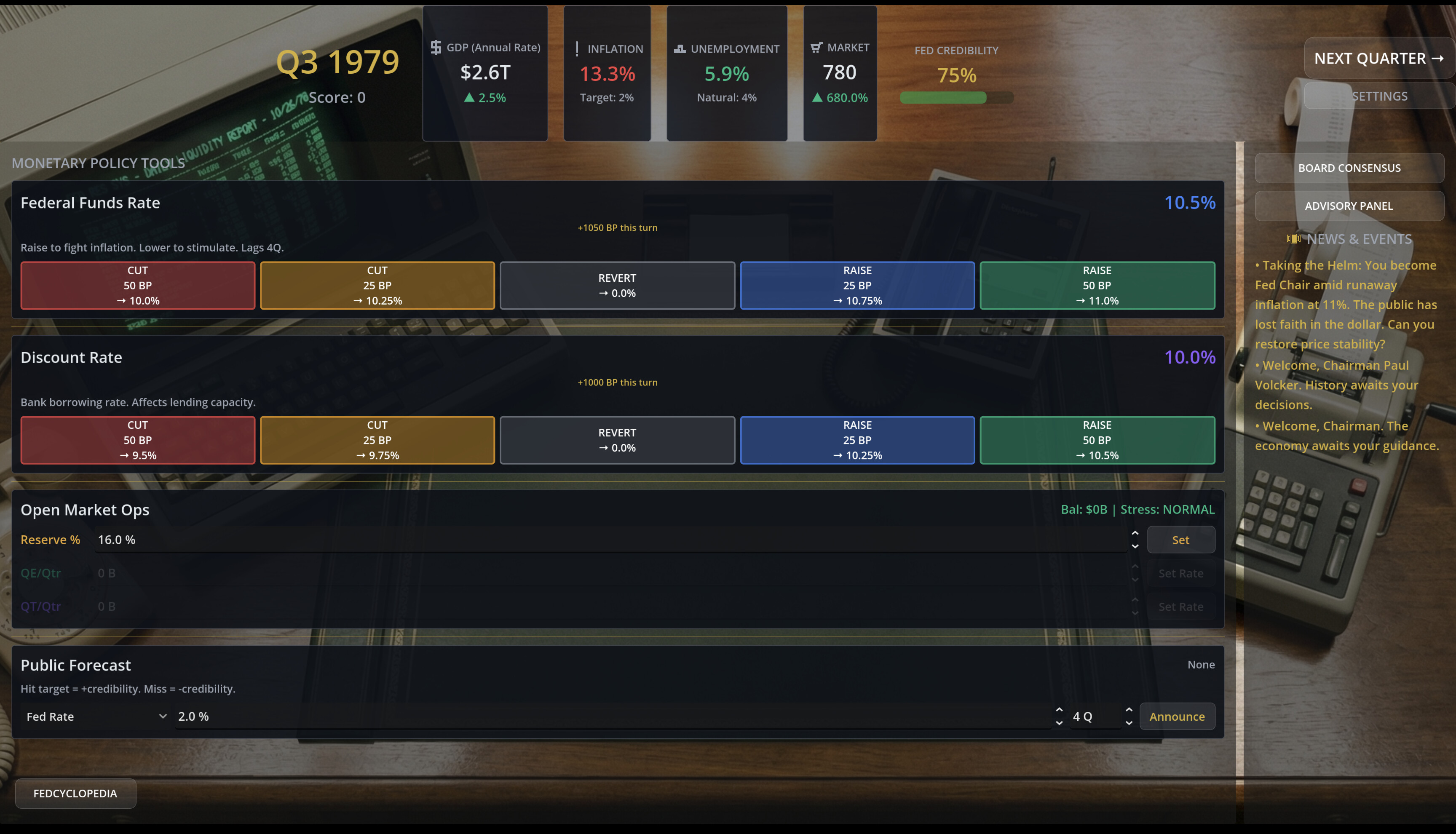 Federal Reserve Simulator screenshot 19