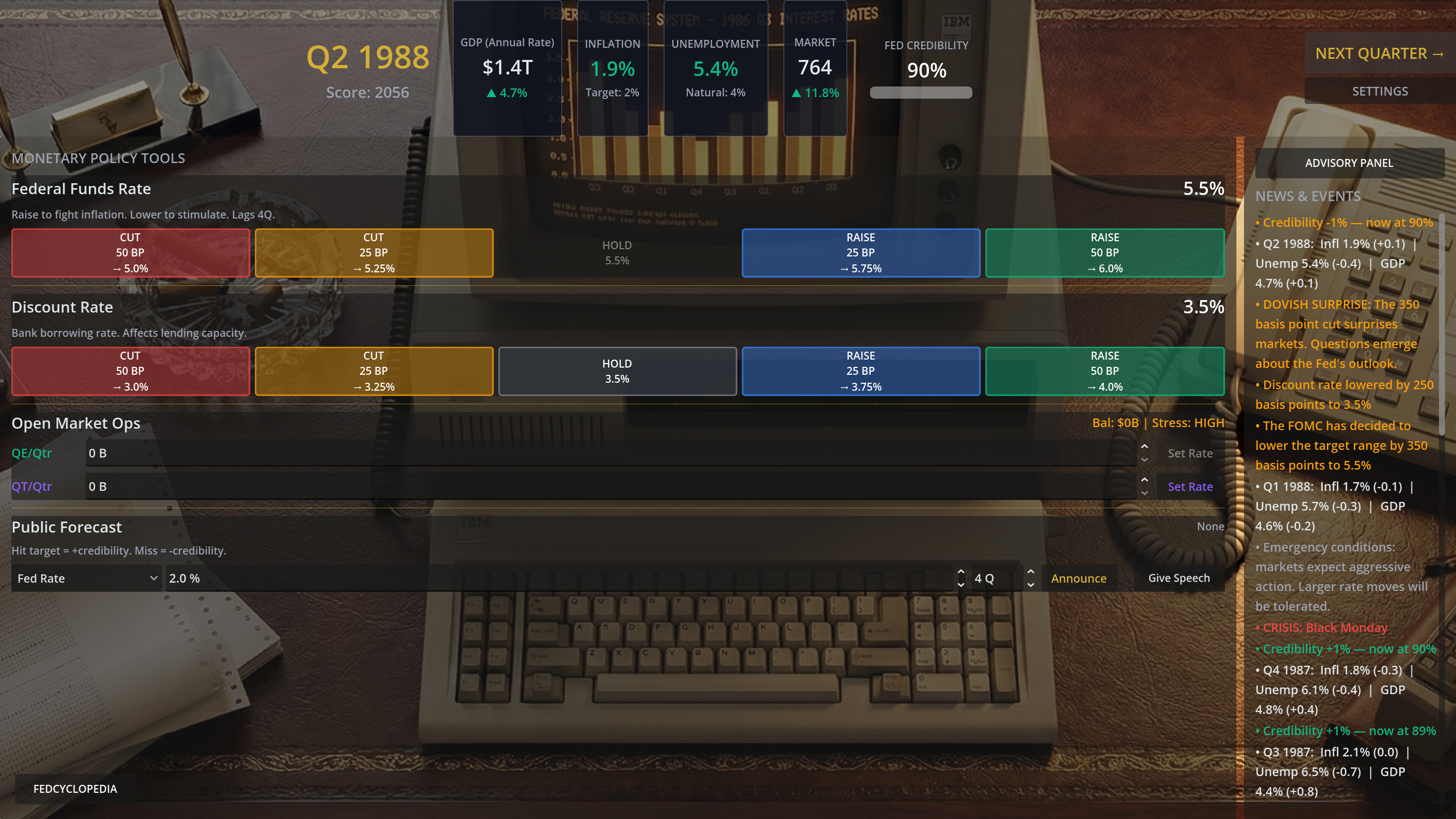 Federal Reserve Simulator screenshot 3