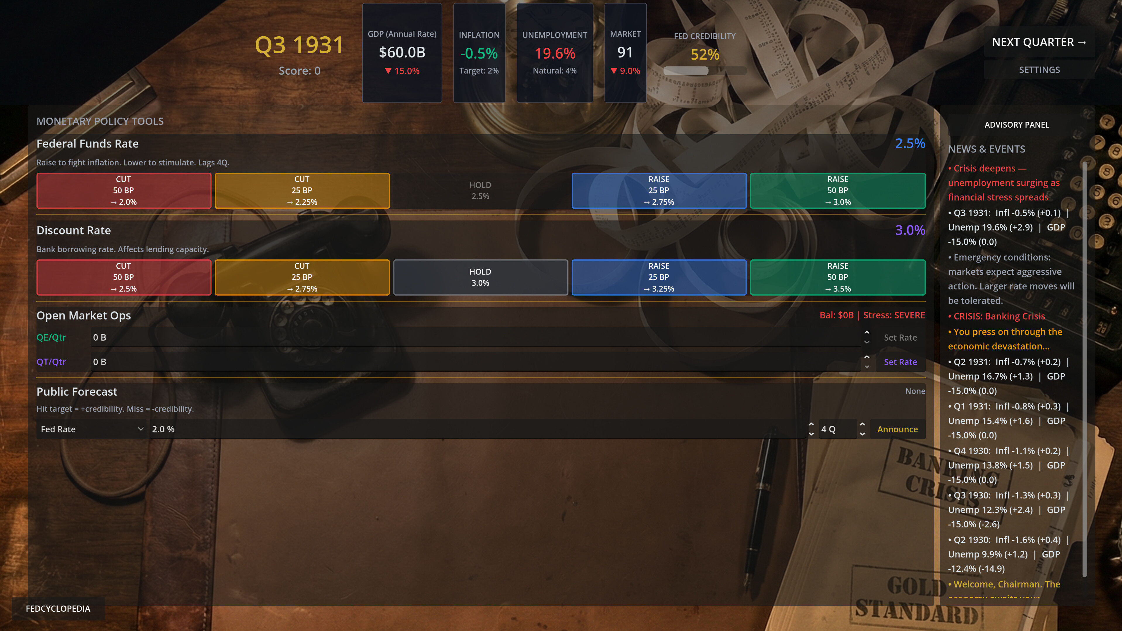 Federal Reserve Simulator screenshot 14