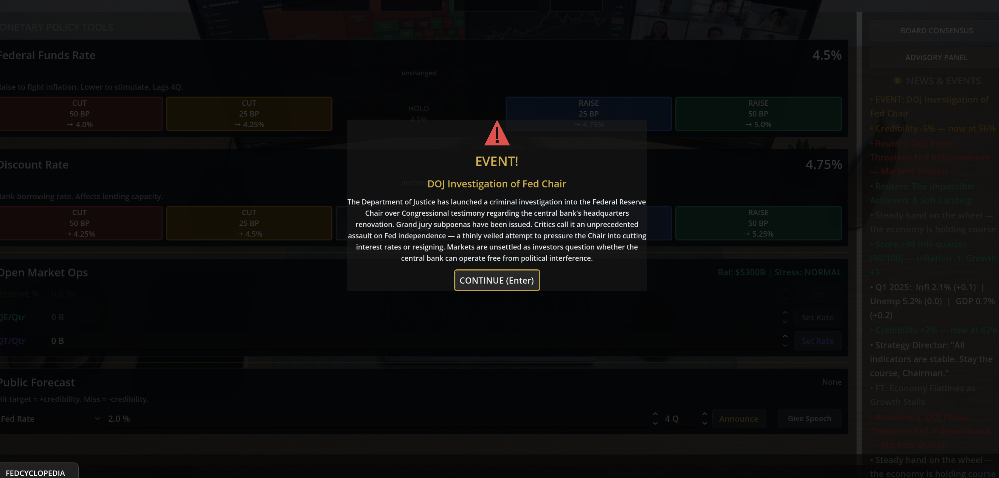 Federal Reserve Simulator screenshot 5