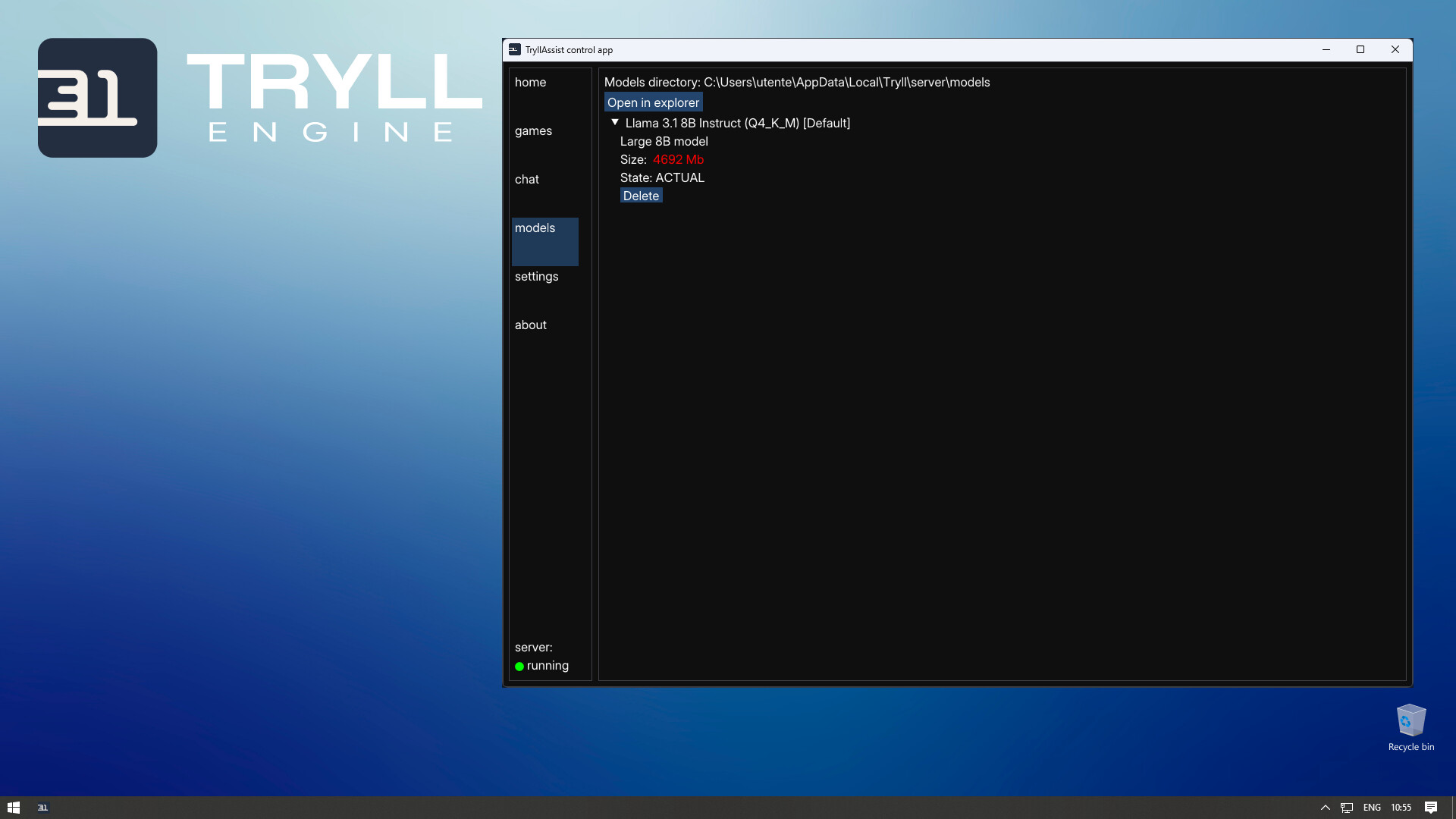 Tryll Assistant - Nvidia CUDA support screenshot 1