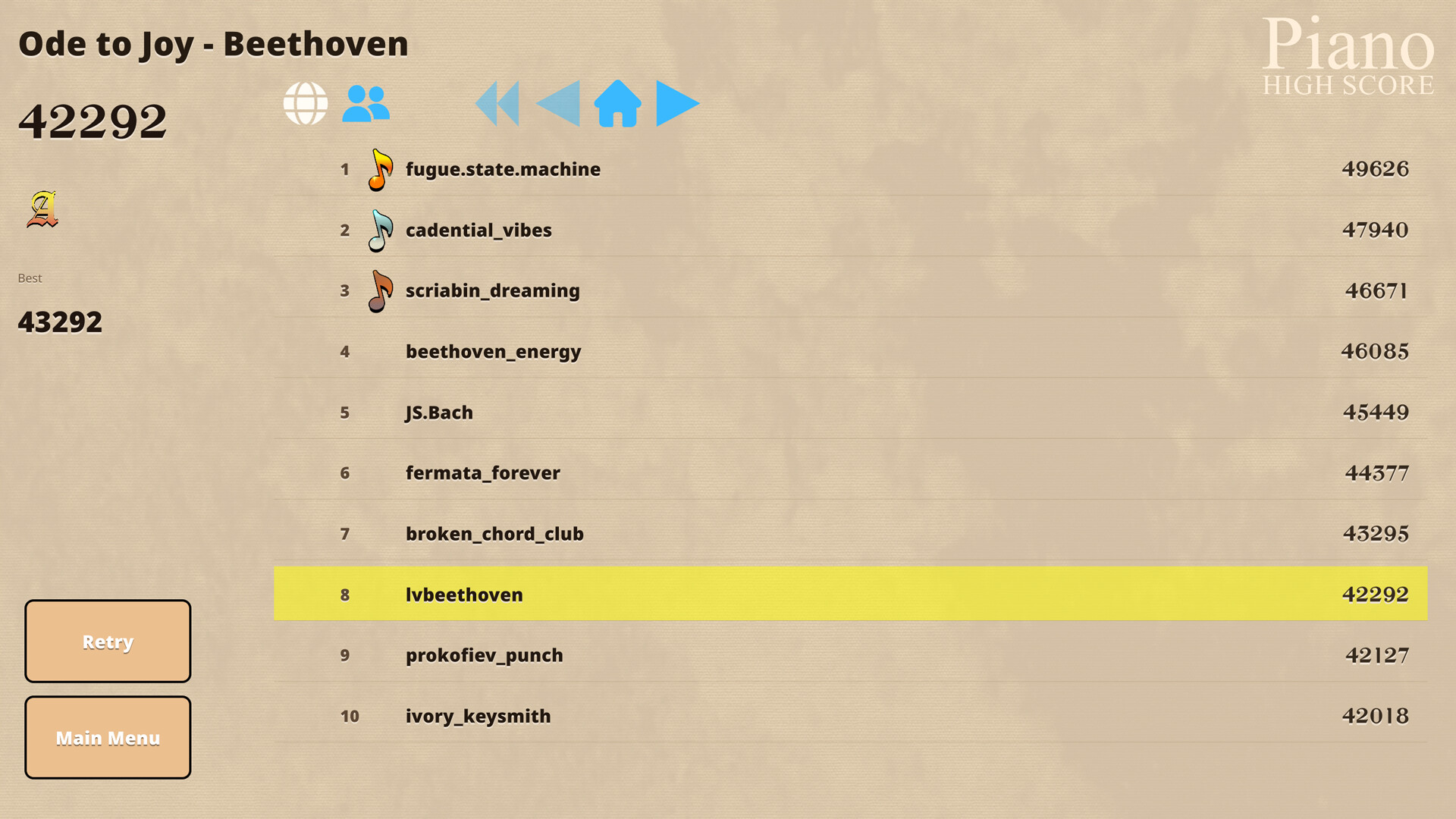 Piano High Score screenshot 3