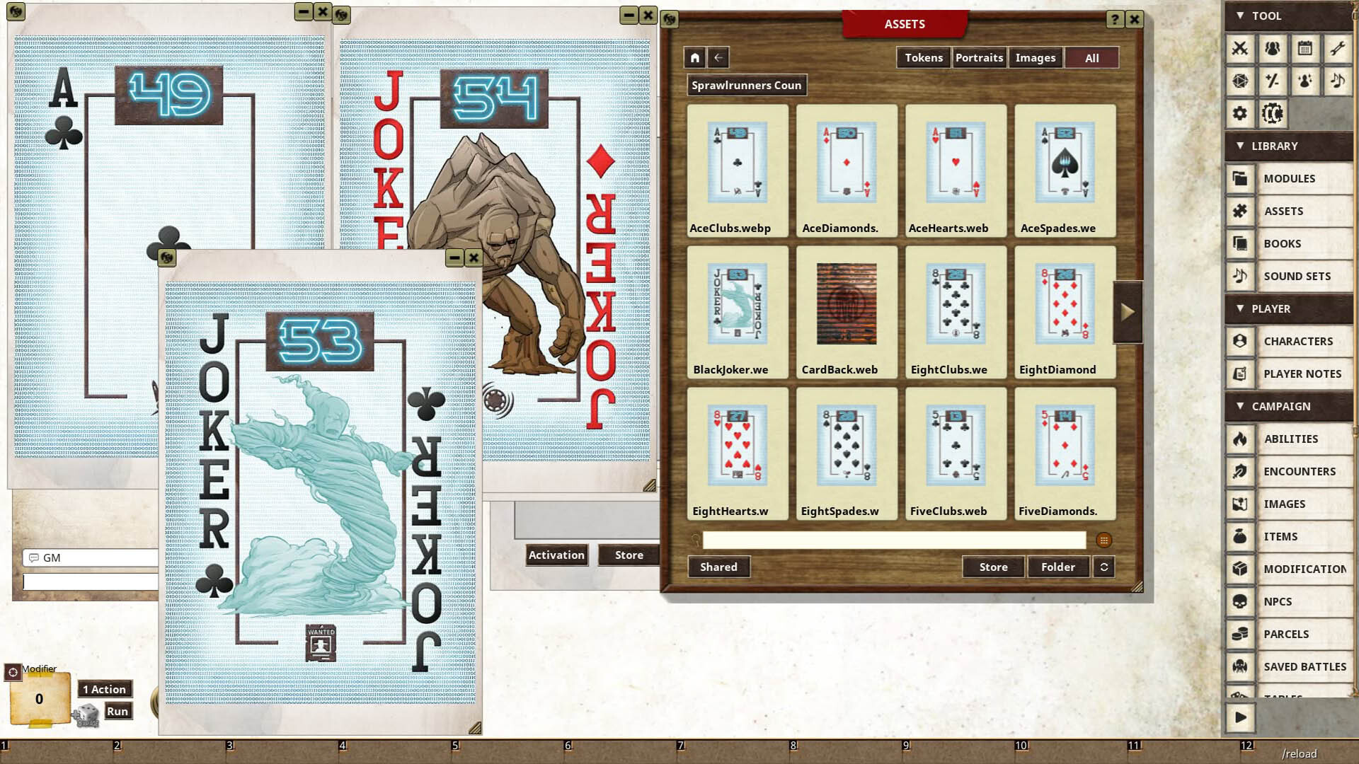 Fantasy Grounds - Sprawlrunners Countdown Deck screenshot 1