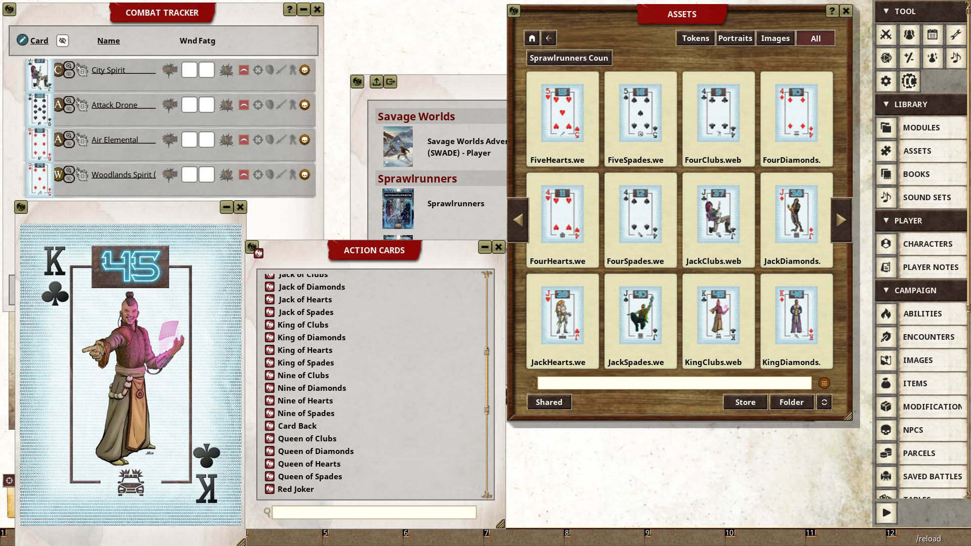 Fantasy Grounds - Sprawlrunners Countdown Deck screenshot 4
