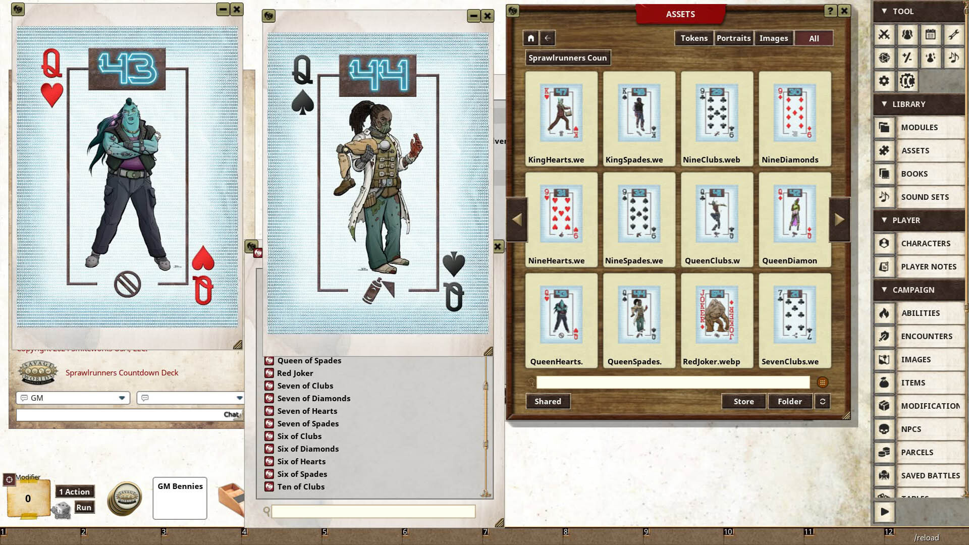 Fantasy Grounds - Sprawlrunners Countdown Deck screenshot 3
