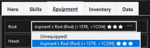 Equipping a new rod!