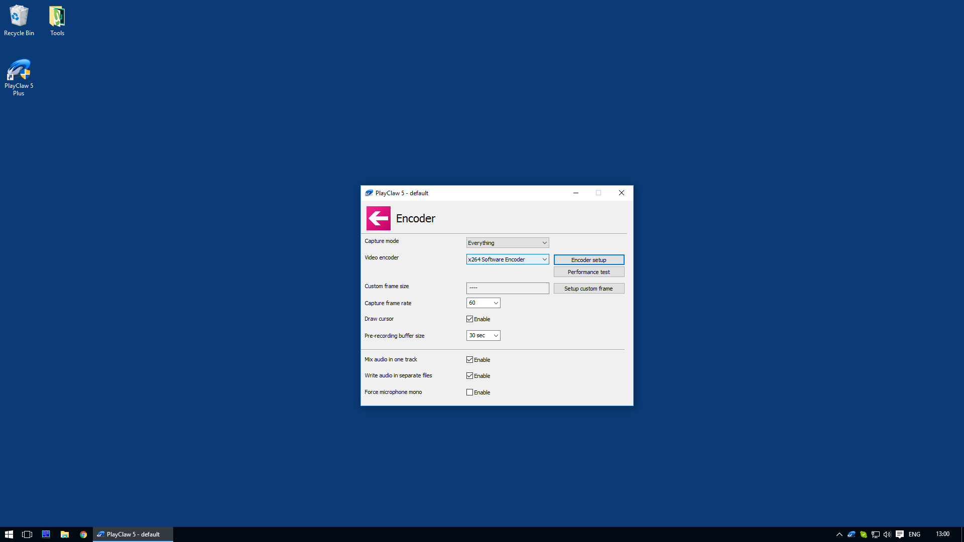 PlayClaw 5 - H.264/AVC Software Encoder screenshot 1