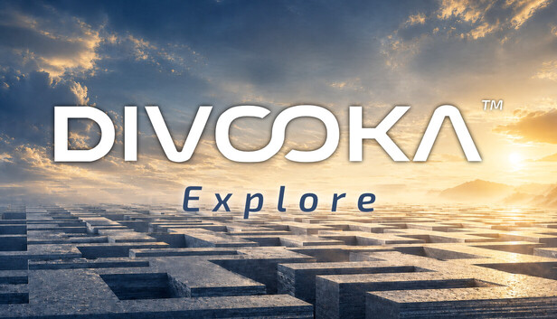 Divooka Explore cover art: the Divooka wordmark above a vast grid landscape at sunrise.