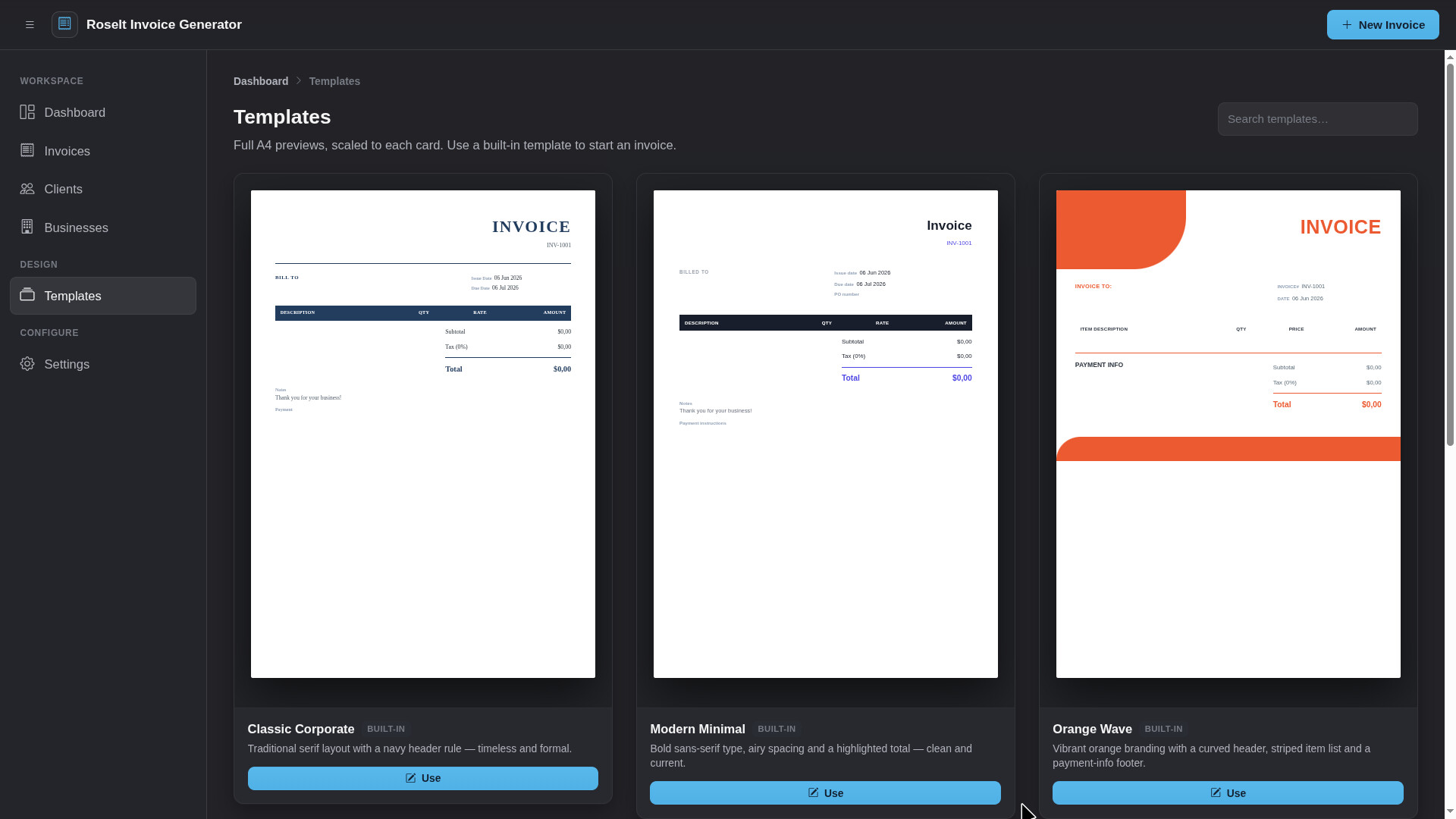 Roselt Invoice Generator screenshot 4