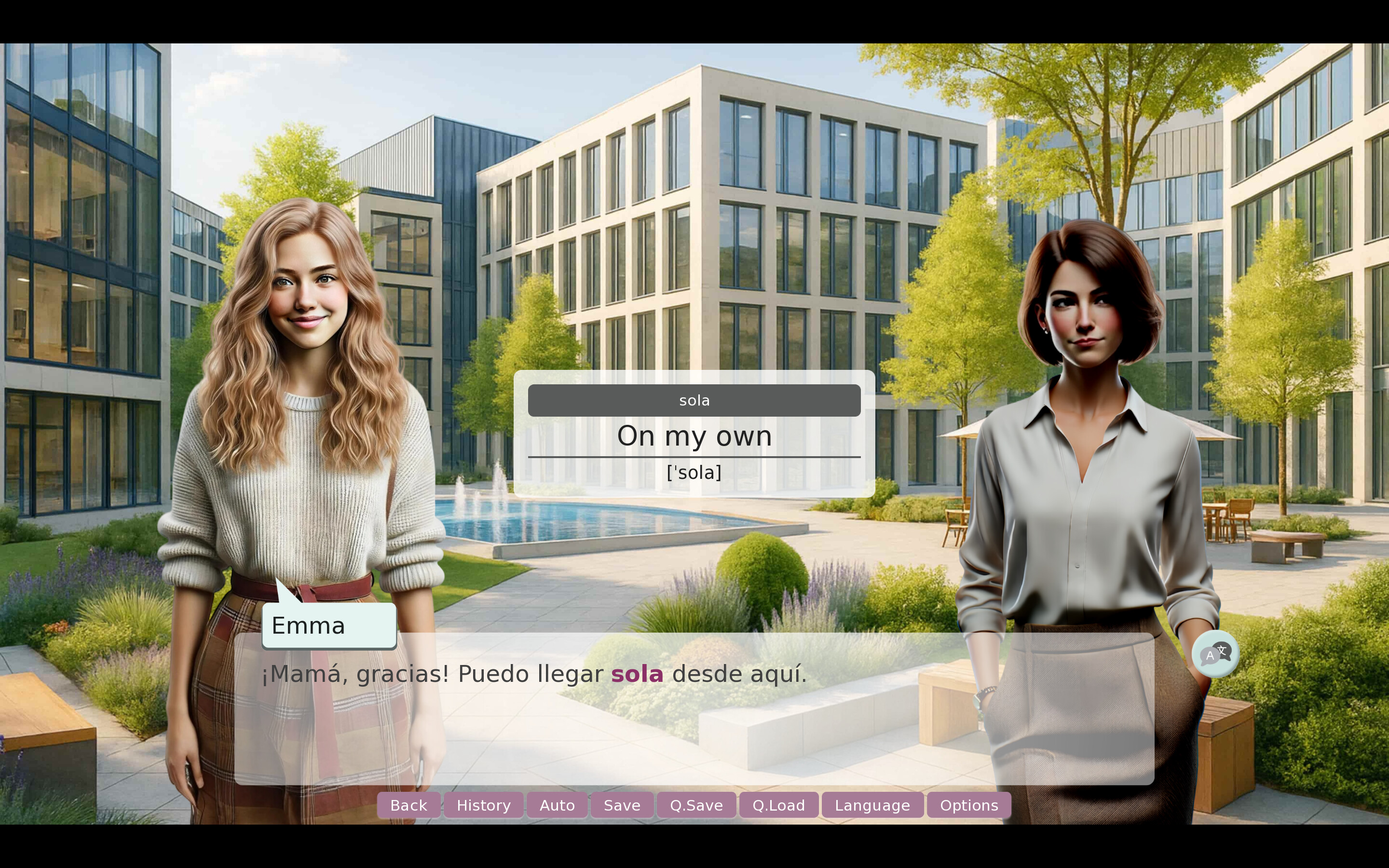 Interactive Language-Learning Novel: Interview with Emma screenshot 1