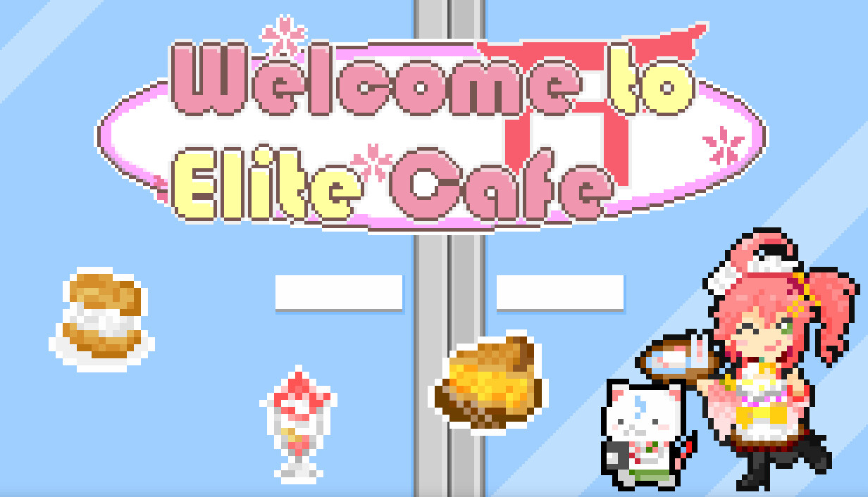 Welcome to Elite Cafe Steam key art with Sakura Miko