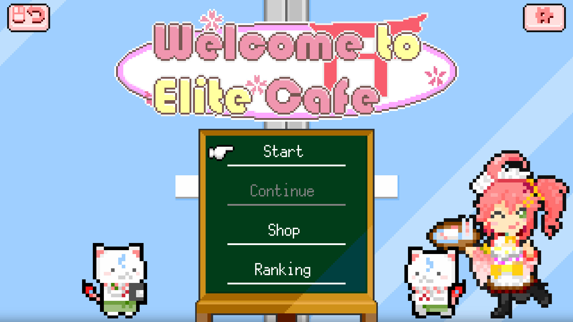 Official Welcome to Elite Cafe screenshot showing cafe service gameplay