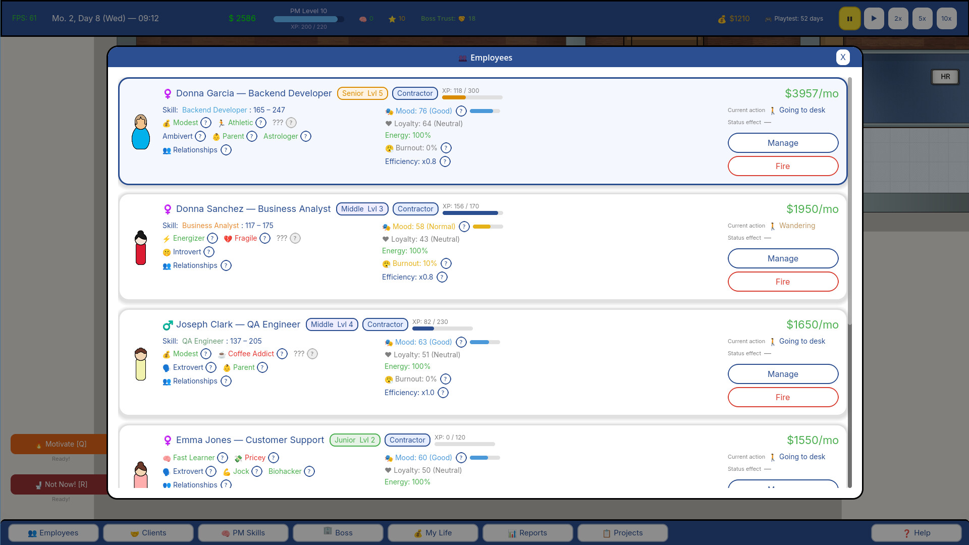 Project manager SIM screenshot 2