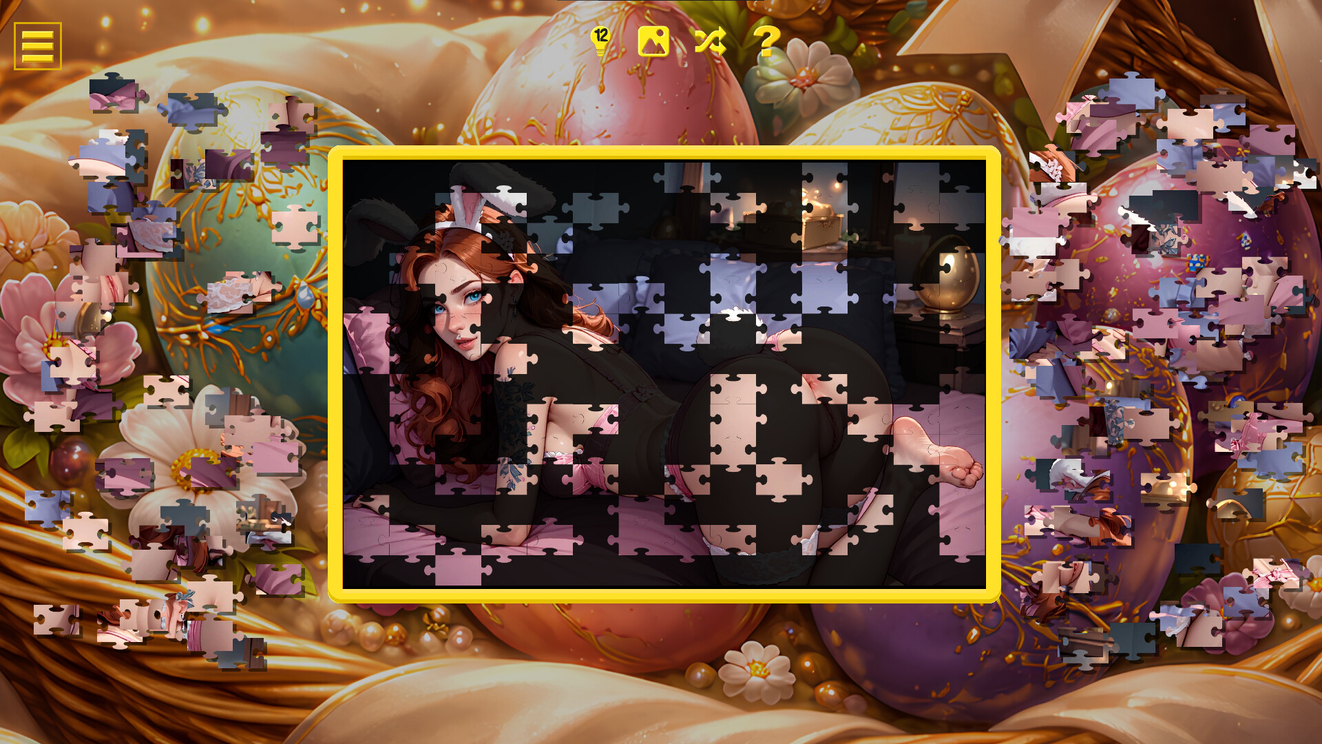 Easter Bunny Girls – Hentai Jigsaw screenshot 1