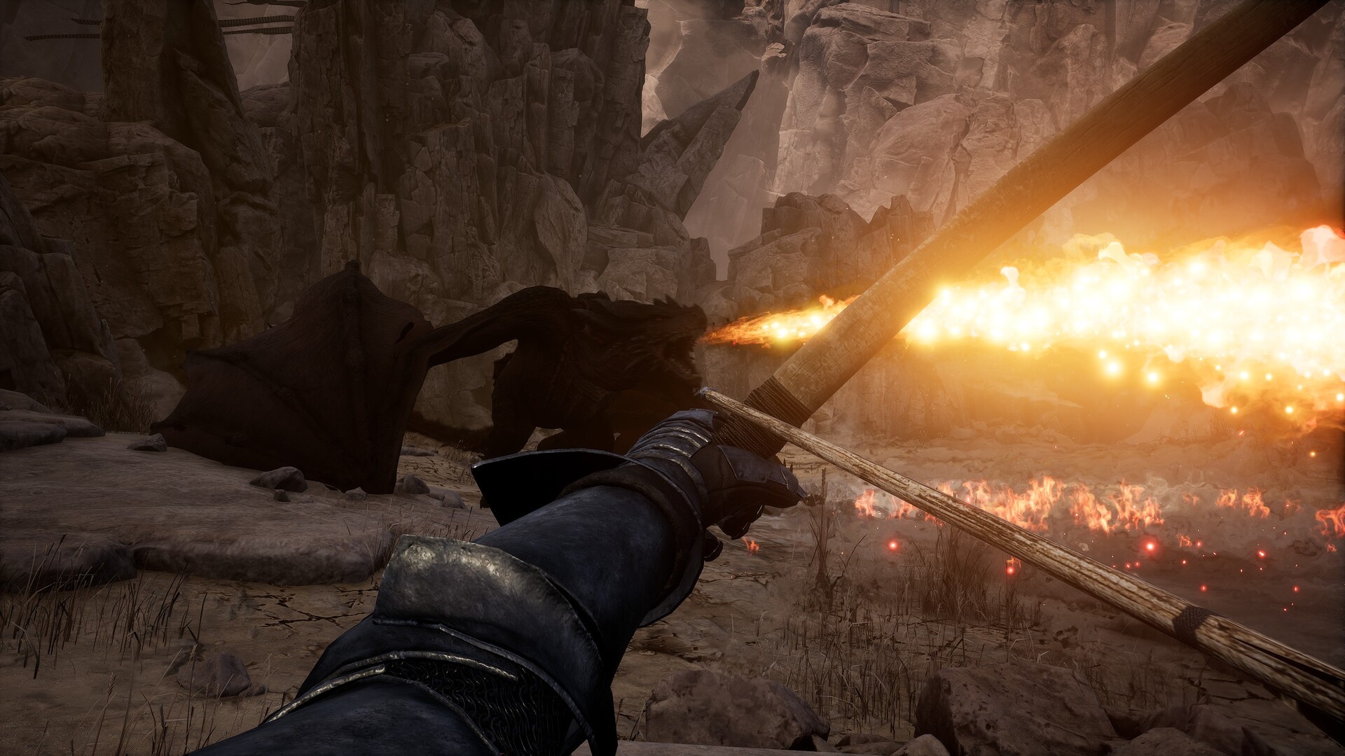 AetherCycle 公式スクリーンショット｜炎を吐くドラゴン型ボスとの戦闘