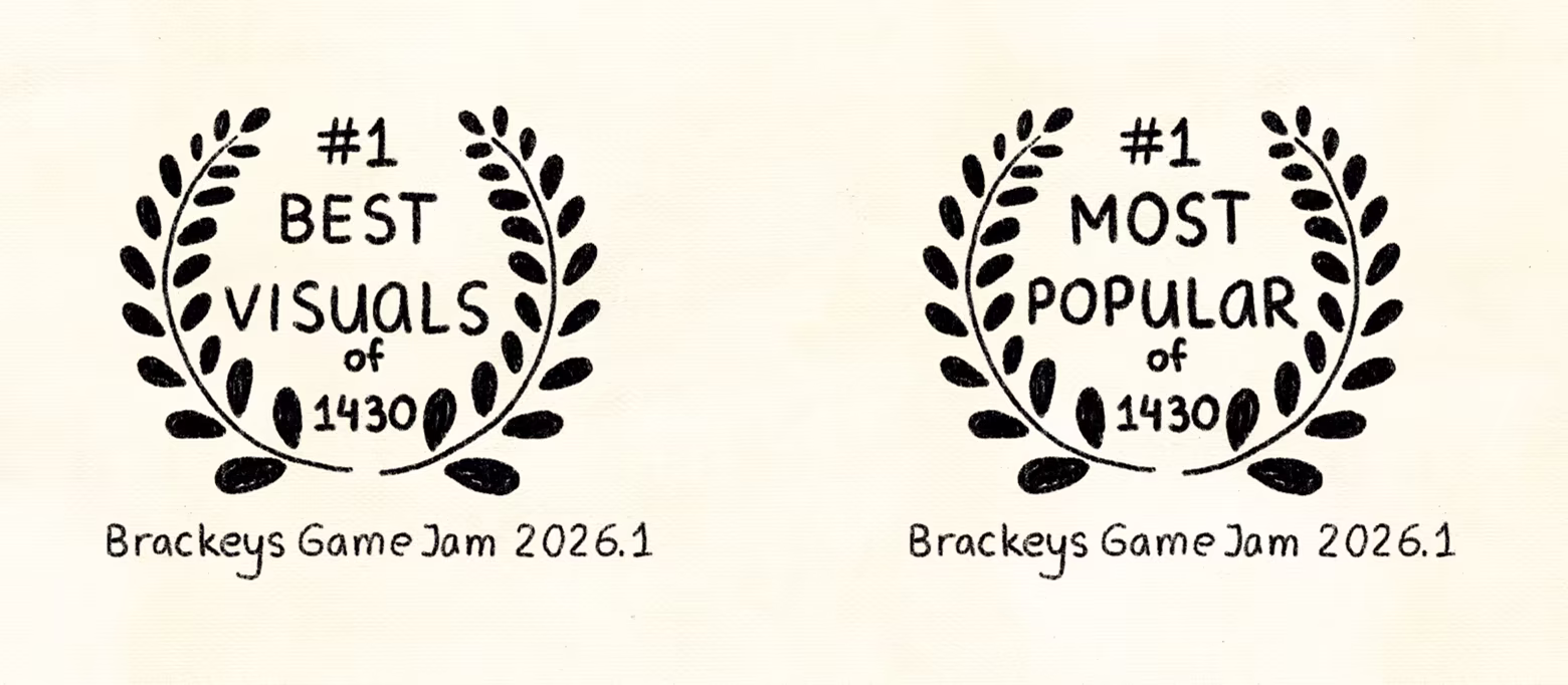 #1 Best Visuals &amp; Most Popular of 1430 games in Brackeys Game Jam 2026.