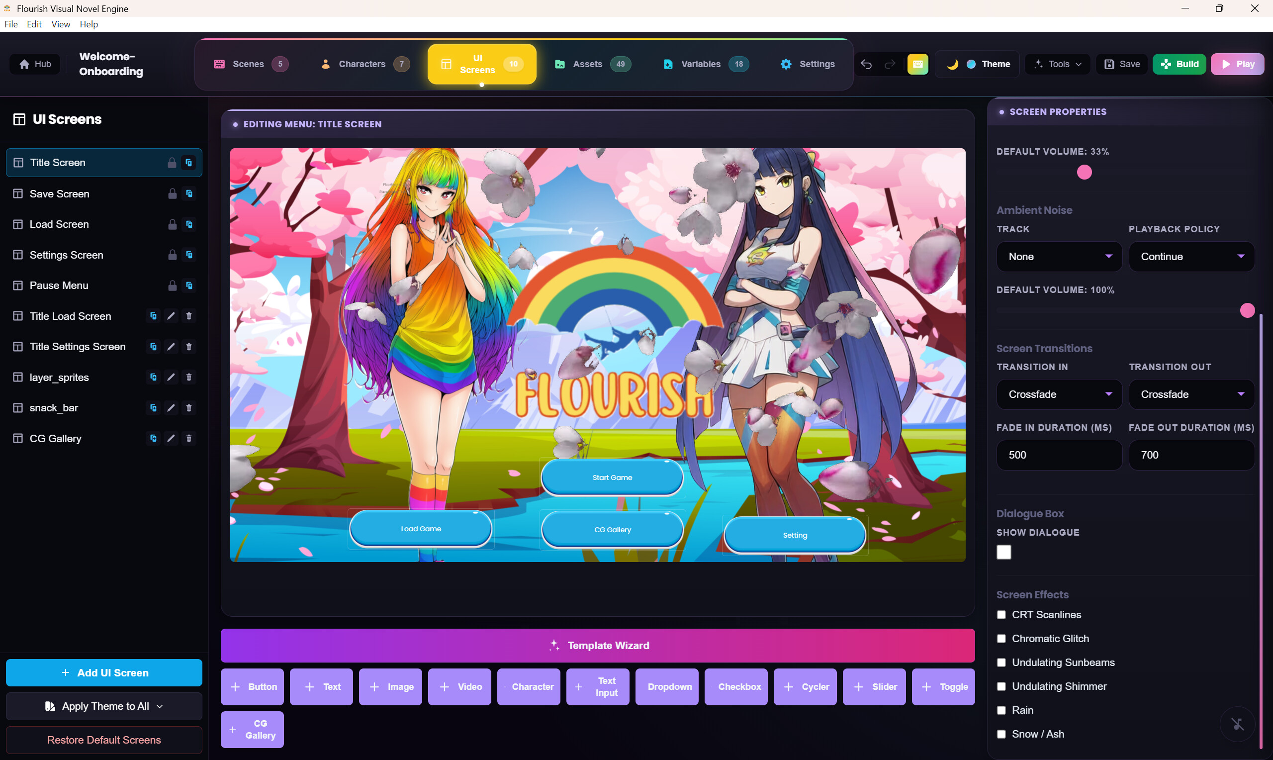 Flourish Visual Novel Engine screenshot 1