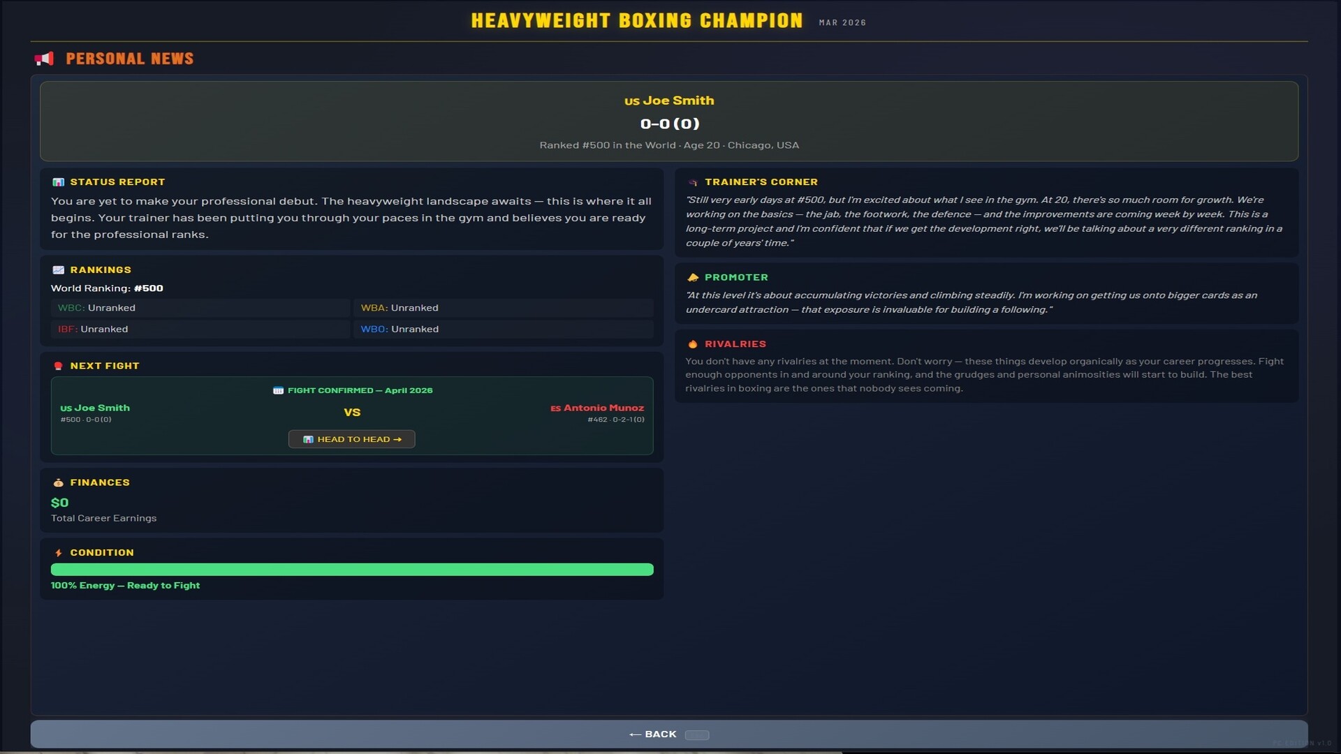 Sim: Heavyweight Boxing Champion screenshot 3