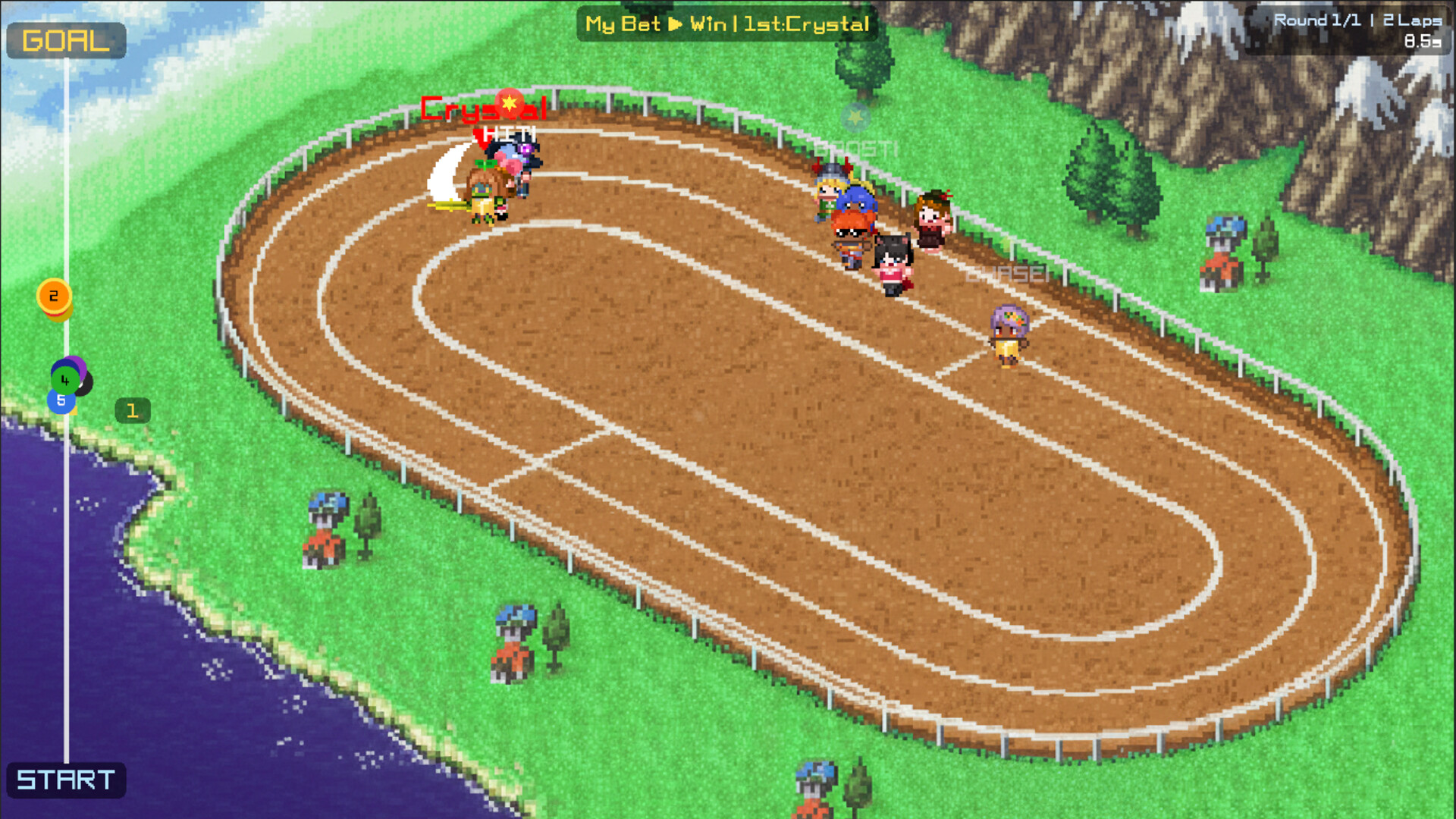 『Dopamine Racing』トラックを周回する少女たちのレースシーン