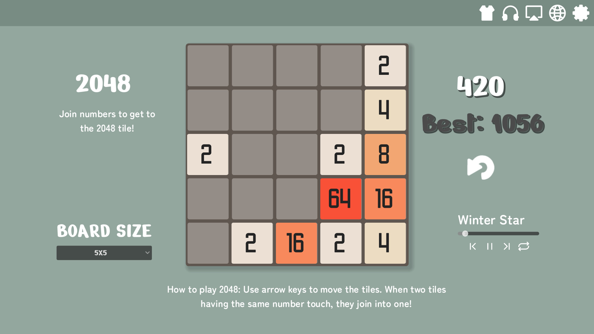 Monotone 2048 screenshot 2