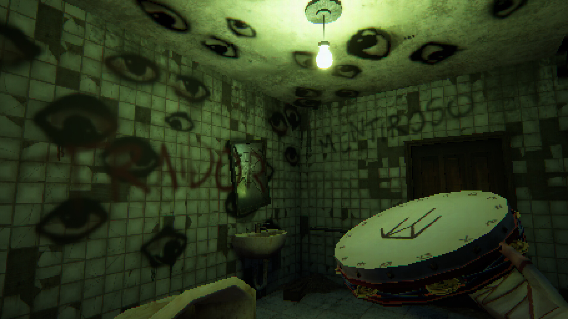 TAMBOURINE - screenshot suasana apartemen hantu dengan efek visual misterius