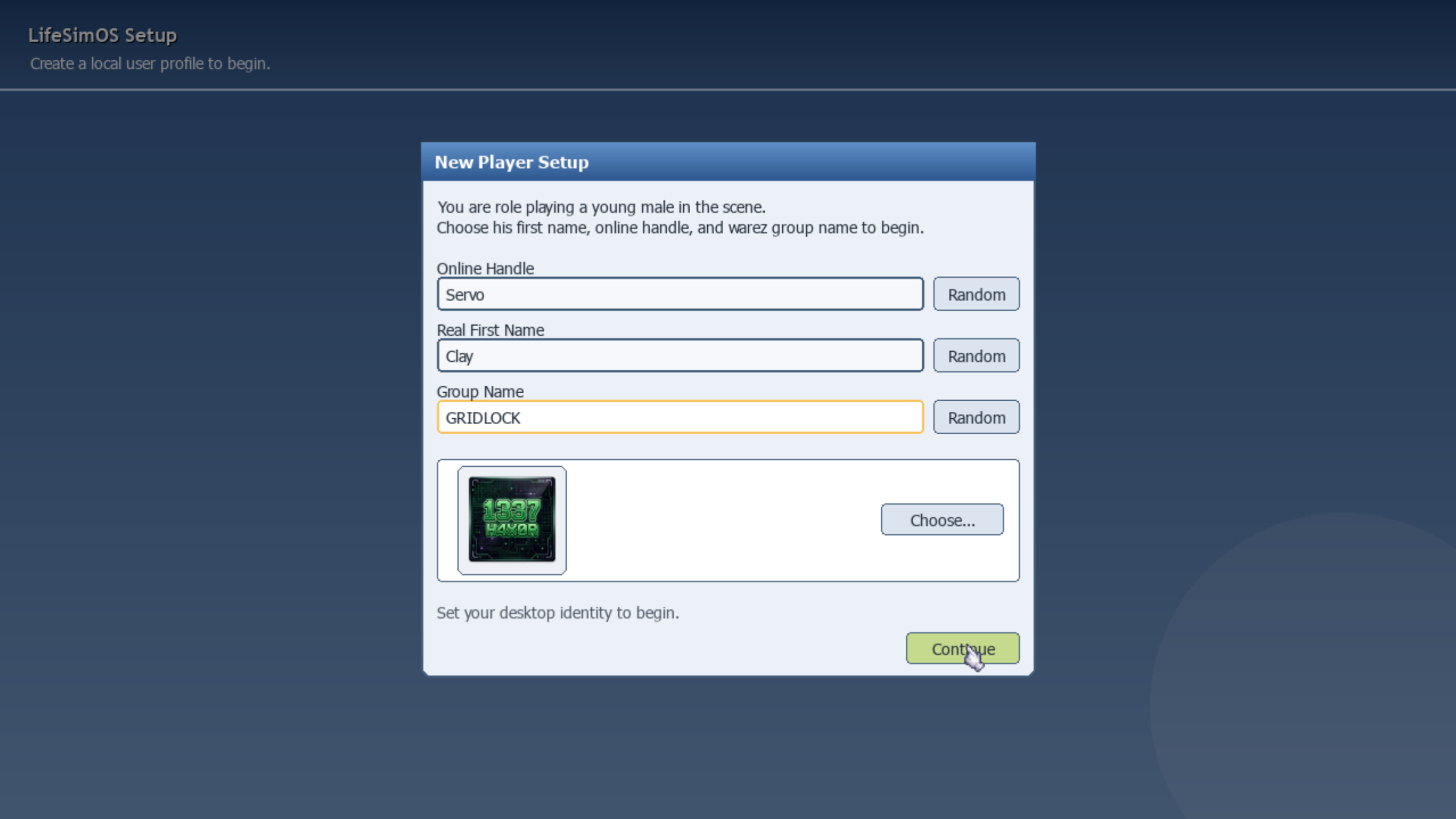 LifeSimOS screenshot 1