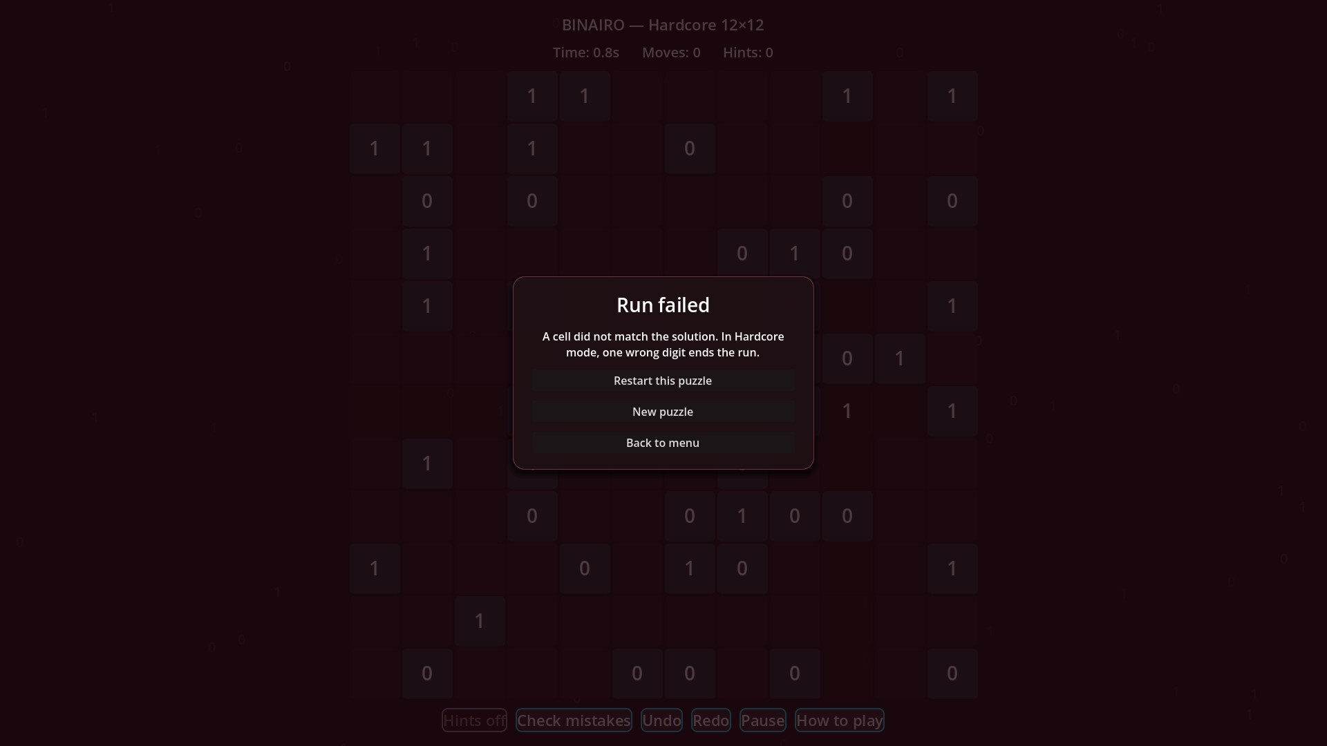 Binairo screenshot 6
