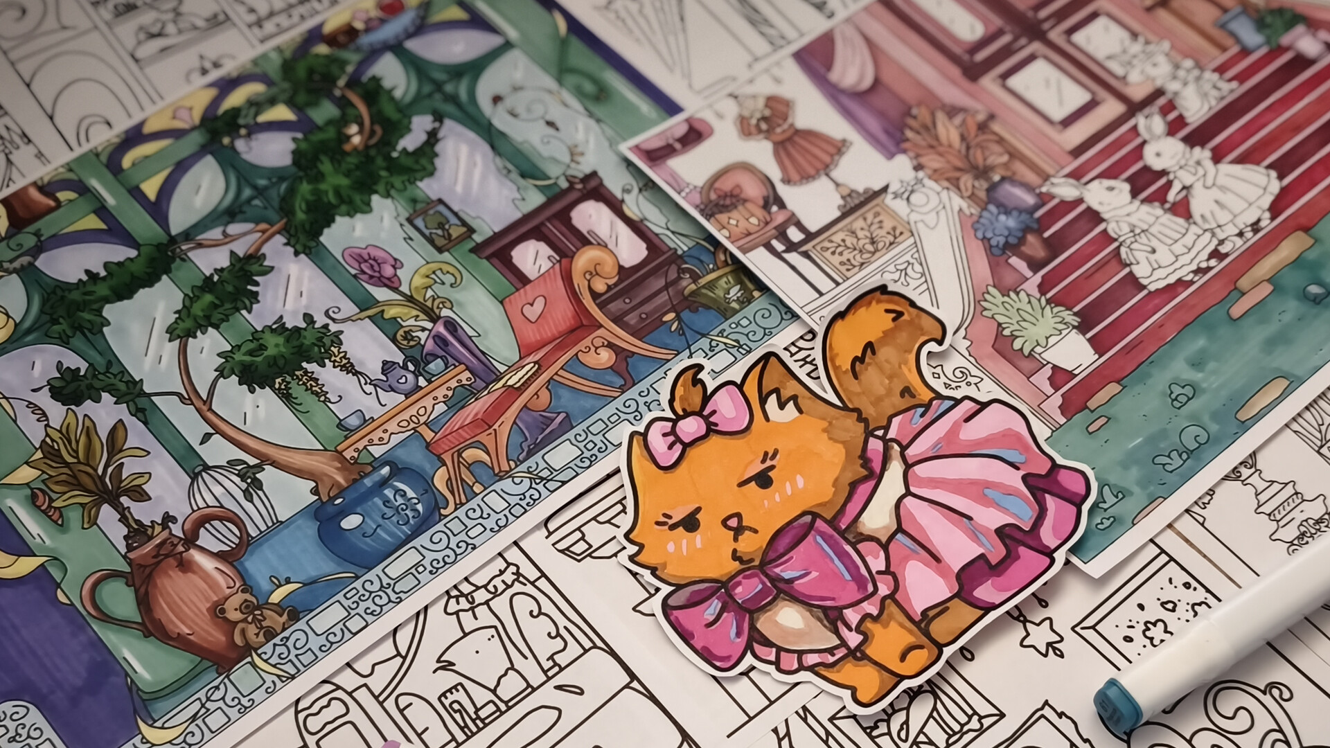 FIND KITTENS 11: Dollhouse - Coloring Book screenshot 2