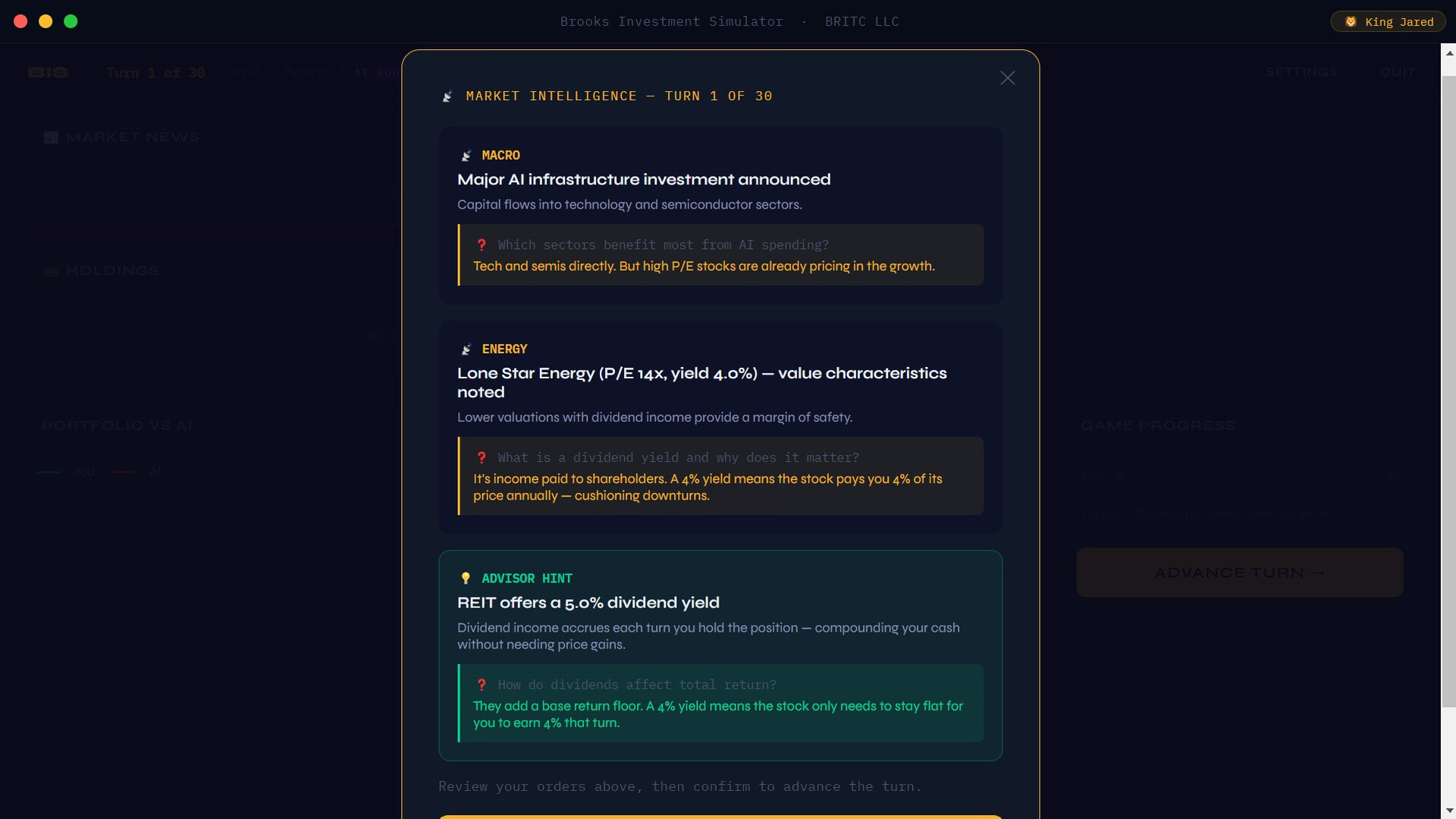 Brooks Investment Simulator screenshot 5