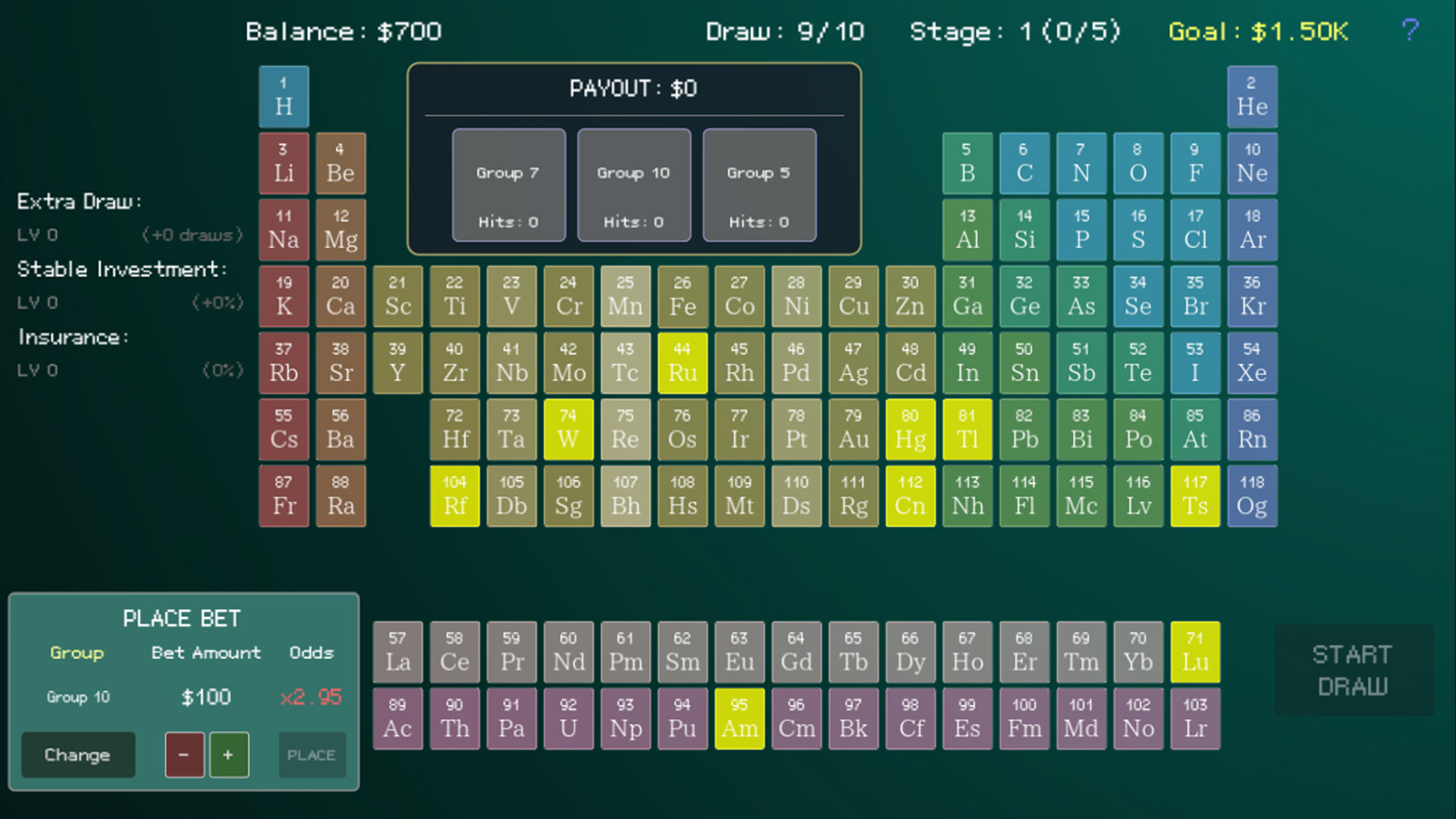 Periodic Lottery screenshot 1