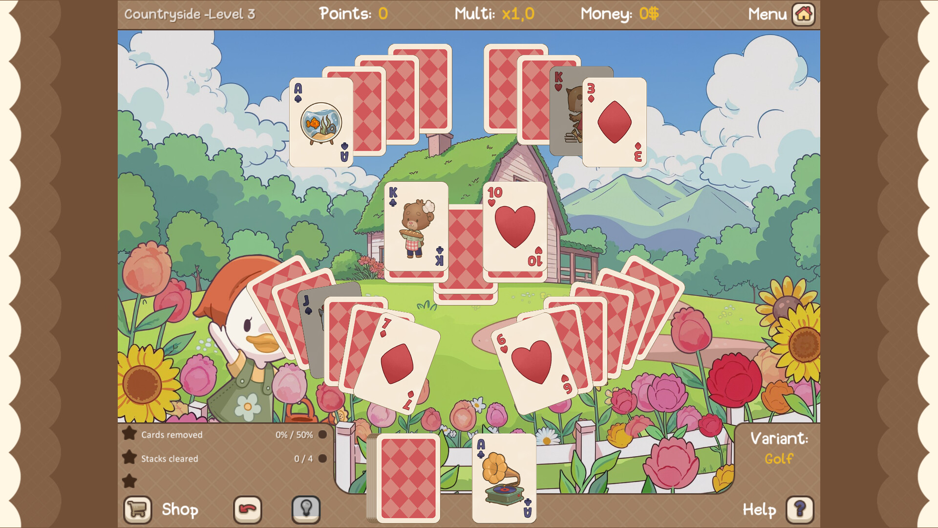 Clover Town Cozy Solitaire screenshot 1