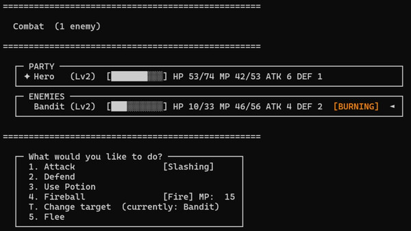 Greywind’s Legacy - A Text Based, Skill Progression, RPG screenshot 2